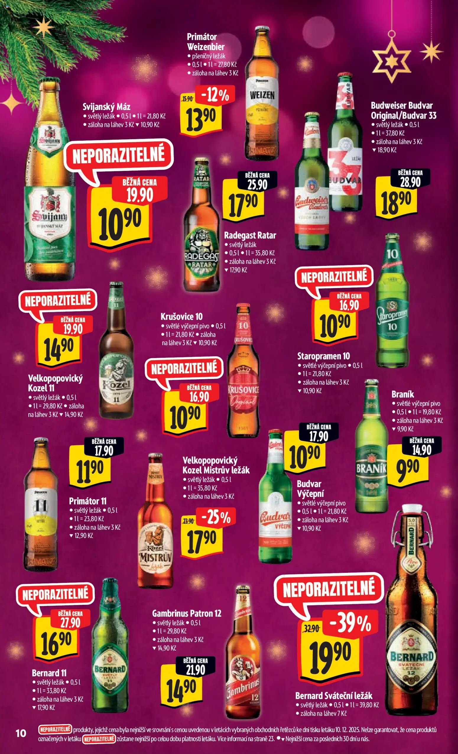 Albert leták - Hypermarket od 17.12.2025 | Strana: 17 | Produkty: Staropramen 10, Budvar, Velkopopovický Kozel, Gambrinus