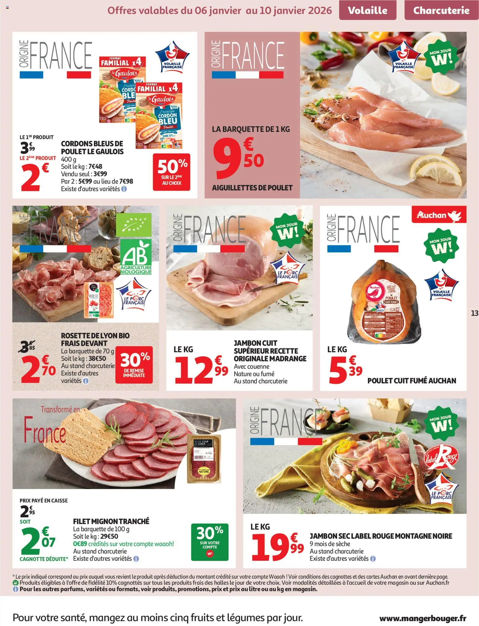 {H1} | Page: 13 | Produits: Volaille, Jambon, Filet mignon, Porc