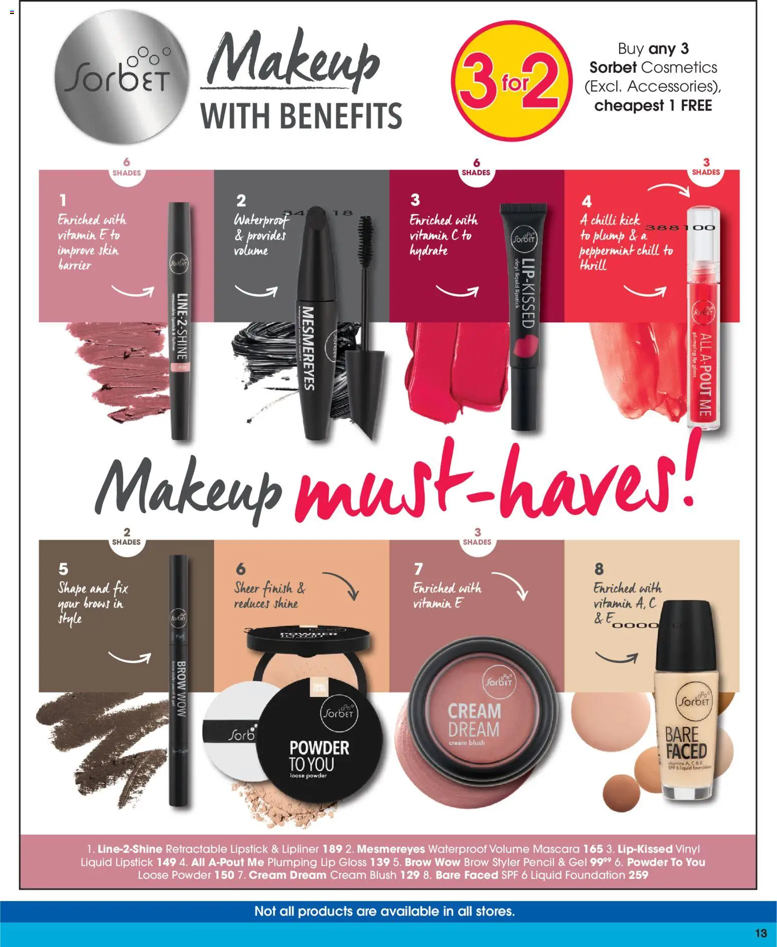 New Clicks catalogue – valid from 23.10.2025 | Page: 13 | Products: Gloss, Pencil, Powder, Blush