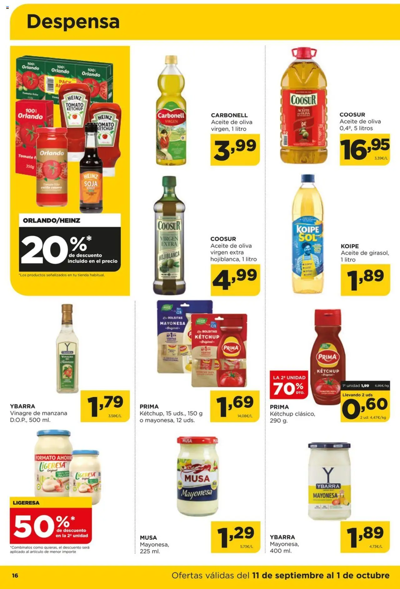 Alimerka folleto Asturias │ válido desde el 11.09.2025 | Página: 16 | Productos: Manzana, Aceite de oliva, Οθόνη προβολής, Δεξαμενή