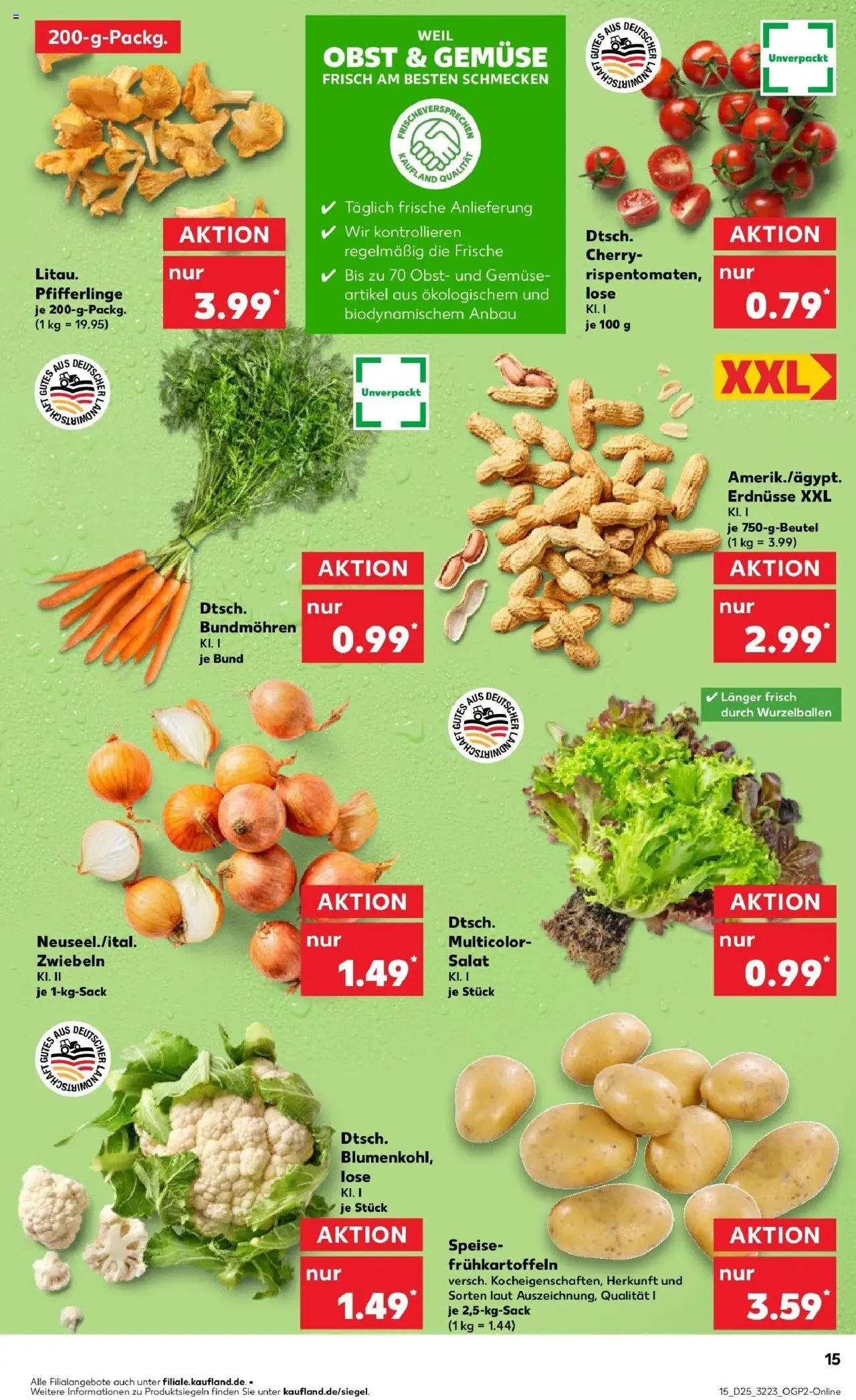 Kaufland prospekt Alsdorf	 - gültig ab dem 22.06.2025 | Seite: 28 | Produkte: Erdnüsse, Zwiebeln, Pfifferlinge, Blumenkohl