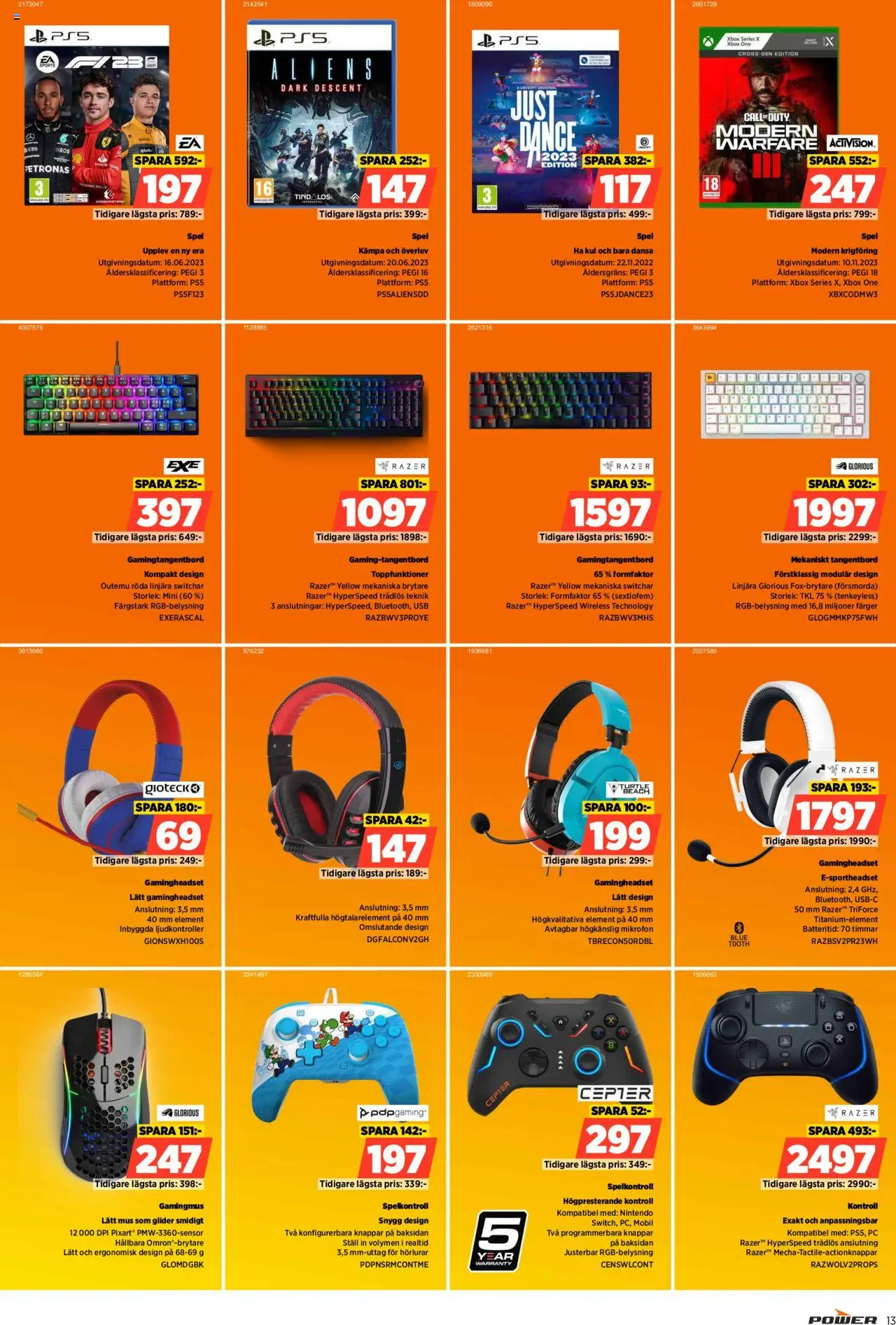 Power reklamblad aktuell från 06.10.2025 | Sida: 13 | Produkter: PC, Hörlurar, Xbox, USB