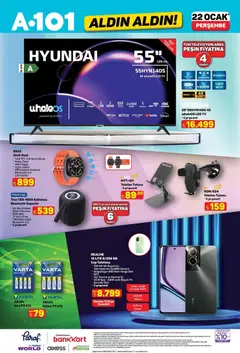 22.01.2026 tarihinden itibaren geçerli olan A101 kataloğu önizlemesi | Sayfa: 4 | Ürünler: Telefon, Ses, Kamera, Hoparlör