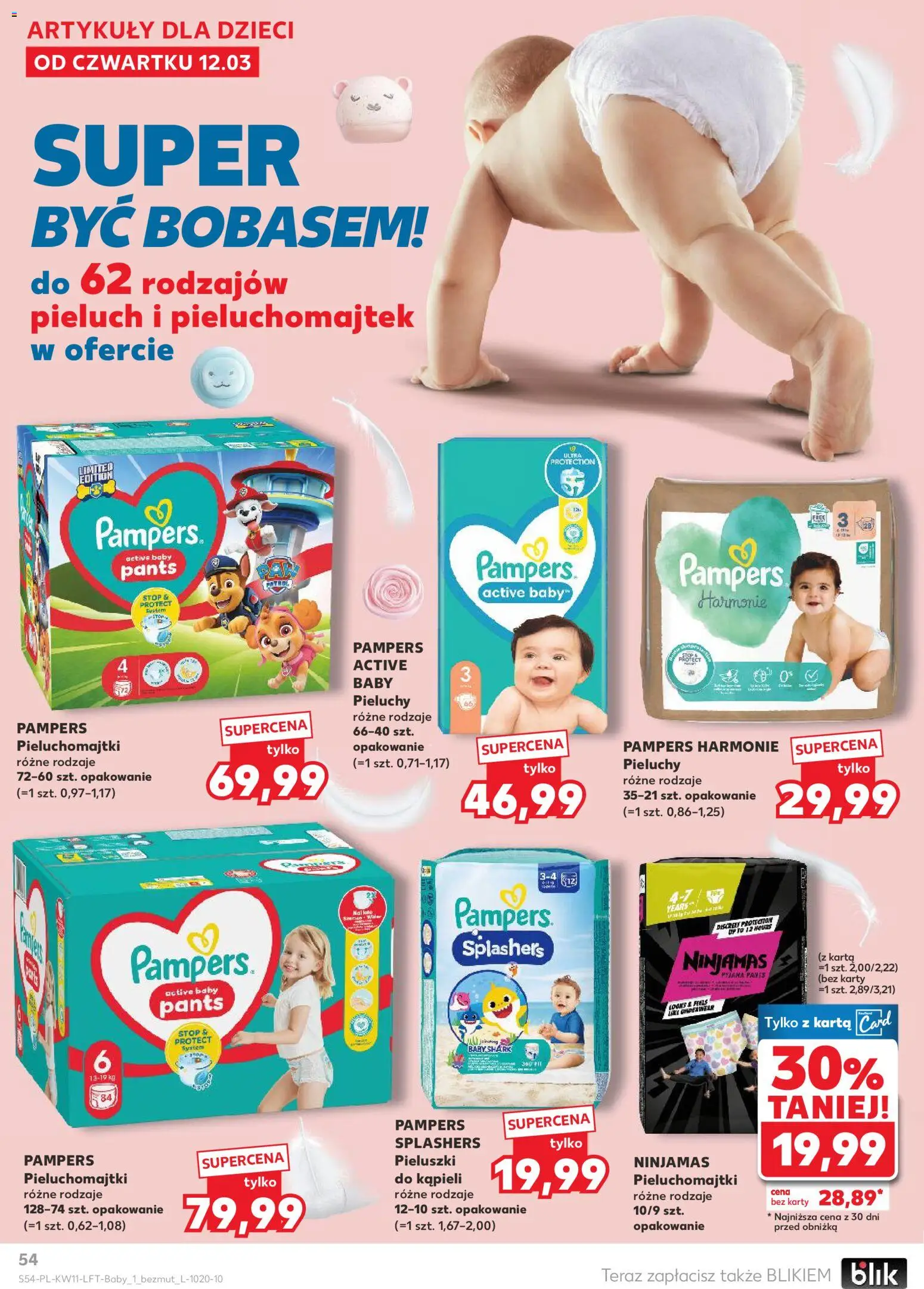 Kaufland Polsko leták od 12.03.2026 | Strana: 54 | Produkty: Pampers, Karty, Pants