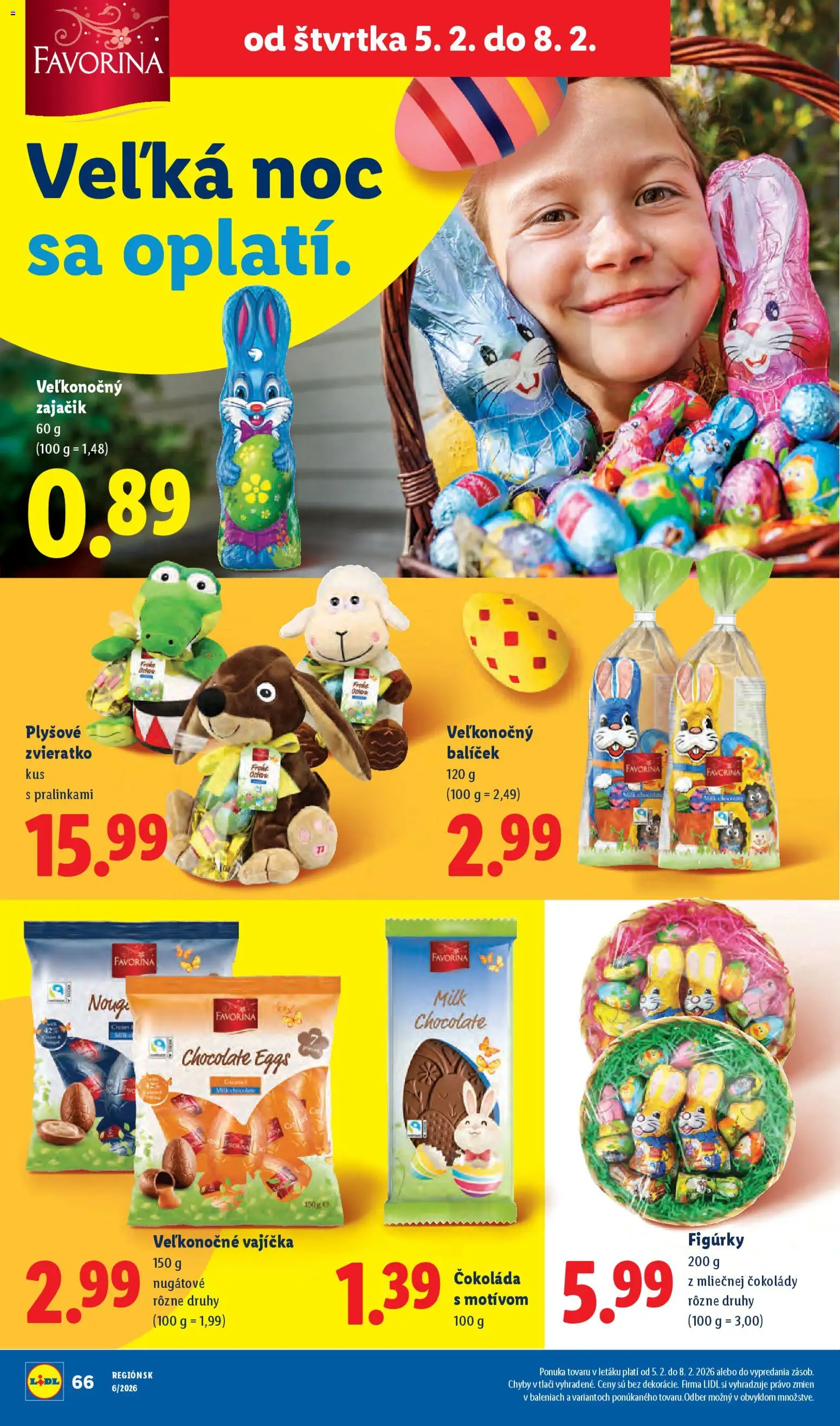 Nové Lidl akcie – leták je platný od 02.02.2026 | Strana: 66 | Produkty: Čokoláda