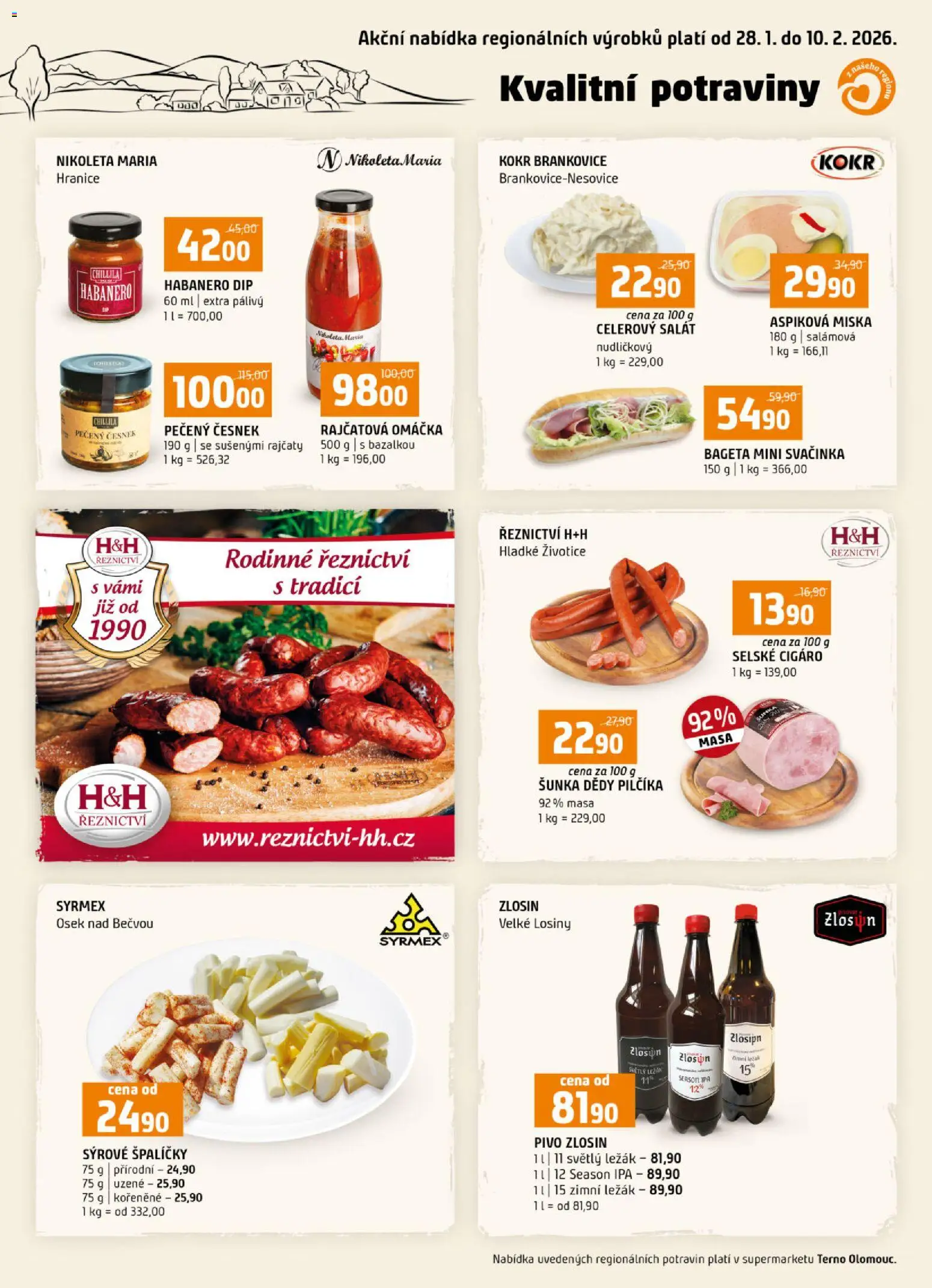 Terno leták - Olomouc  od 28.01.2026 | Strana: 16 | Produkty: Šunka, Salát, Rajčatová omáčka, Česnek