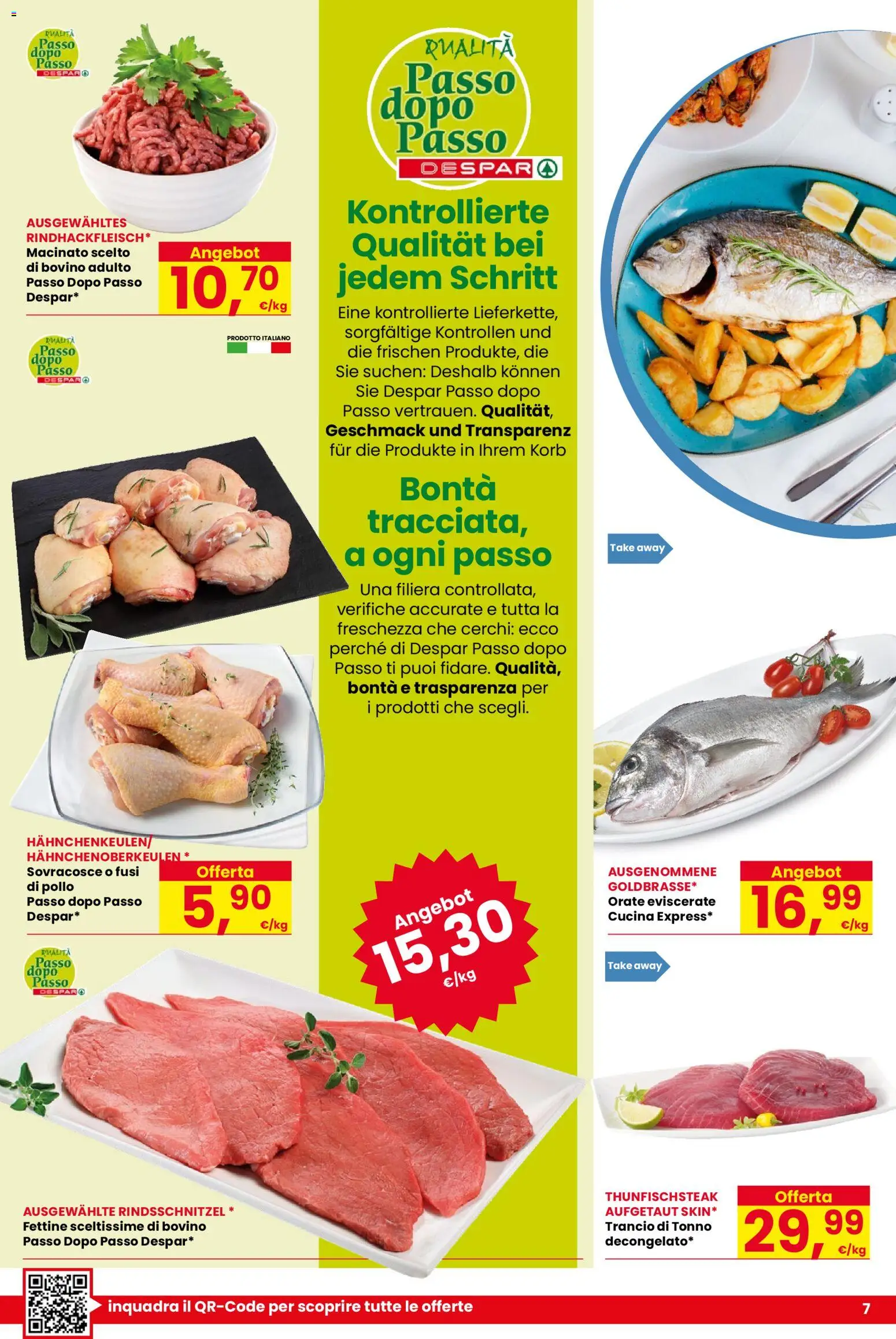 Volantino Despar del 13.11.2025 | Pagina: 7 | Prodotti: Bovino, Pollo, Tonno, Macinato