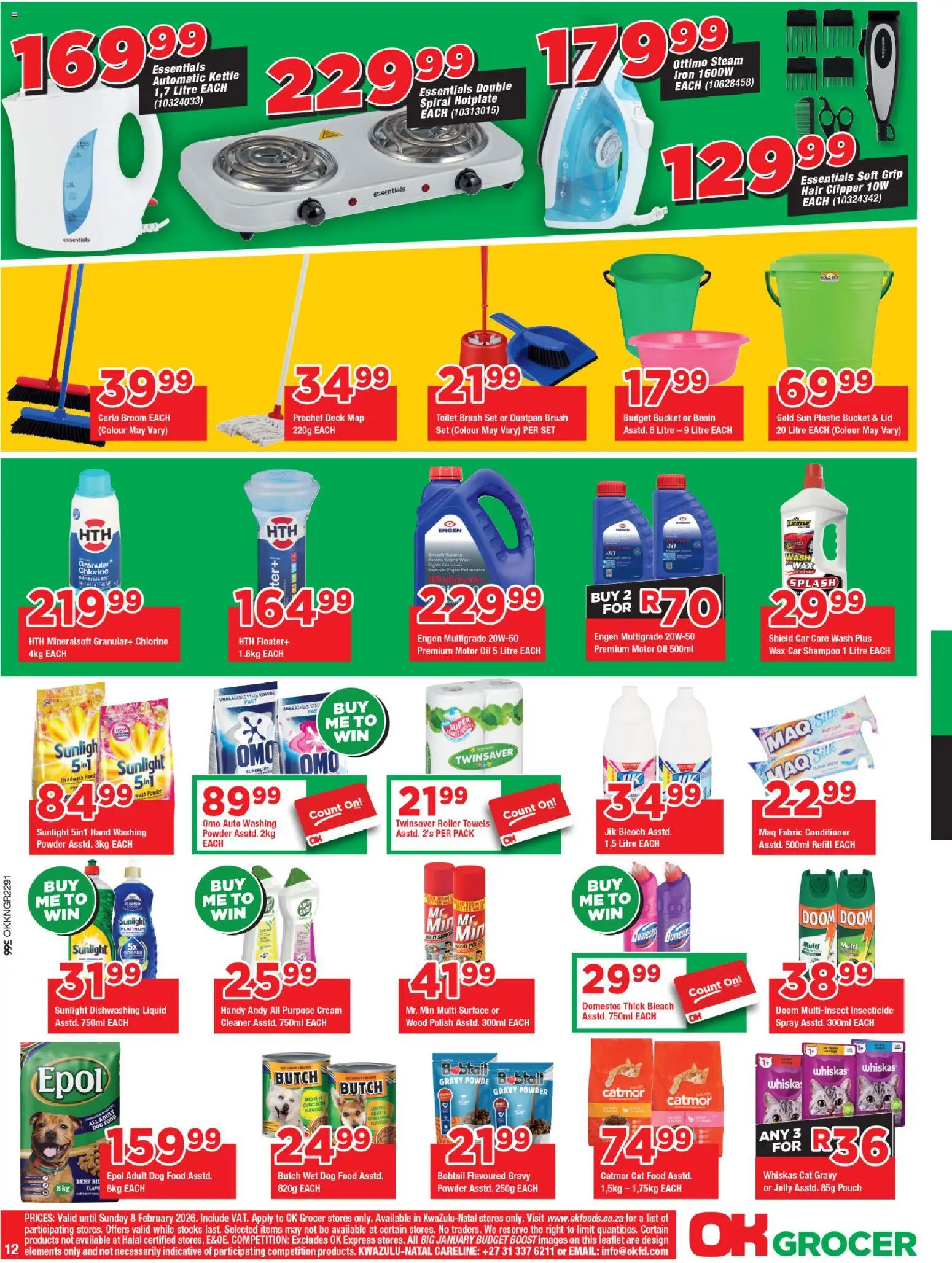 New OK Foods catalogue – valid from 21.01.2026 | Page: 12 | Products: Mop, Beef, Conditioner, Washing powder