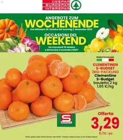 Anteprima del volantino Despar Wochenende catalogo valido a partire dal 29.10.2025