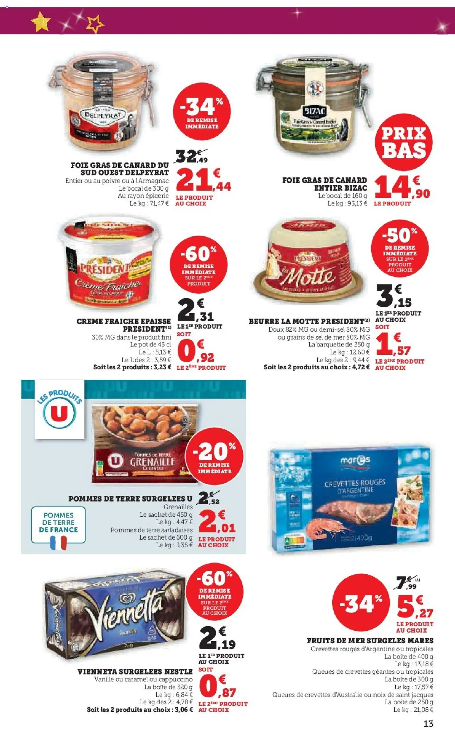 {H1} | Page: 13 | Produits: Poivre, Noix, Crème, Pommes de terre