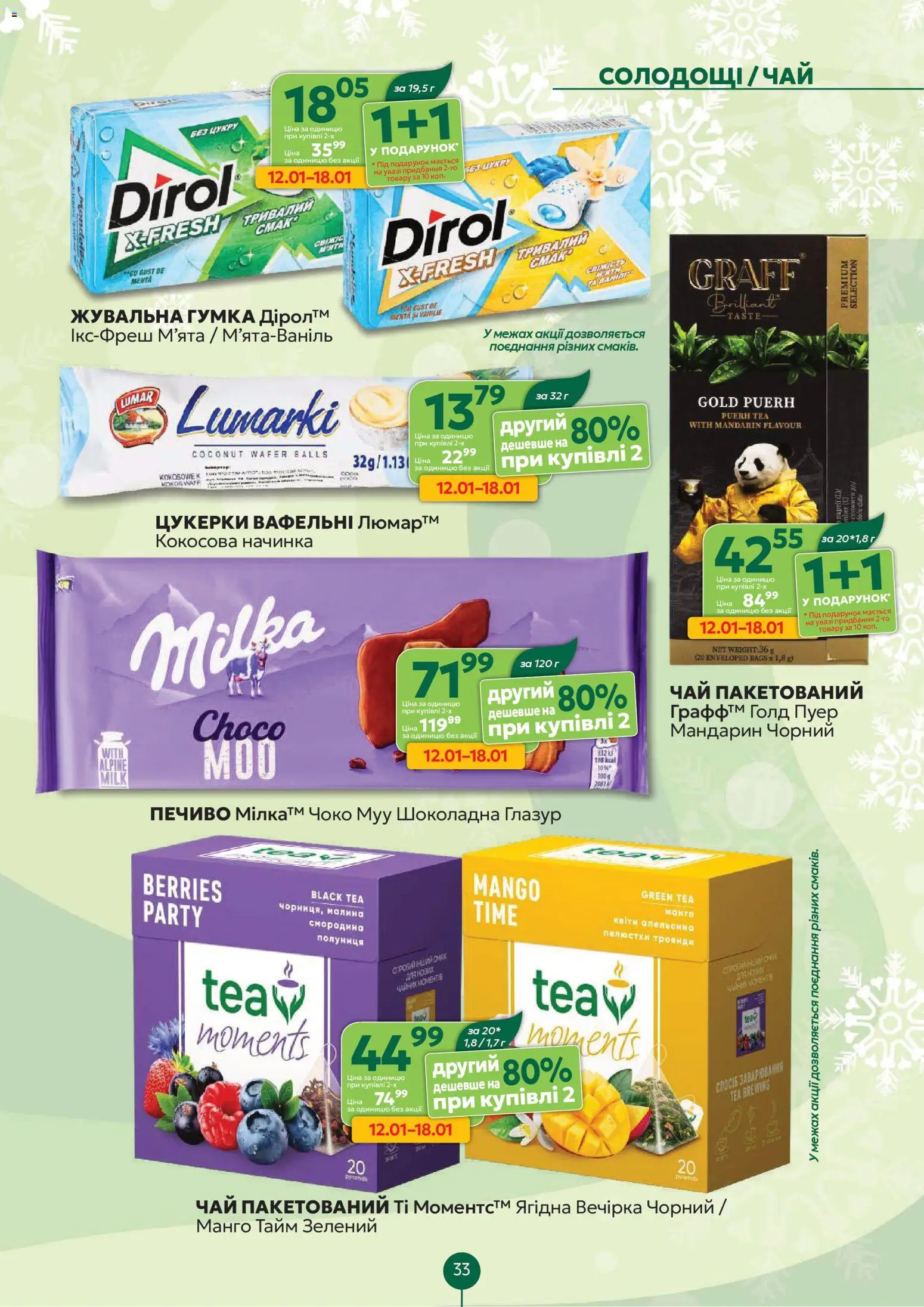 Близенько Kаталог - дійснийкції з 12.01.2026 | Сторінка: 33 | Товари: Цукерки, Манго, Малина, Глазур