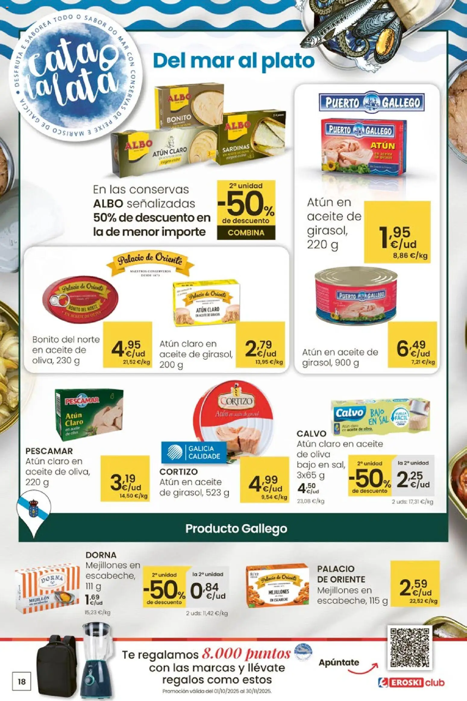 Eroski - Oferta 3x2 │ válido desde el 30.10.2025 | Página: 18 | Productos: Aceite, Té, Aceite de oliva, Atún claro