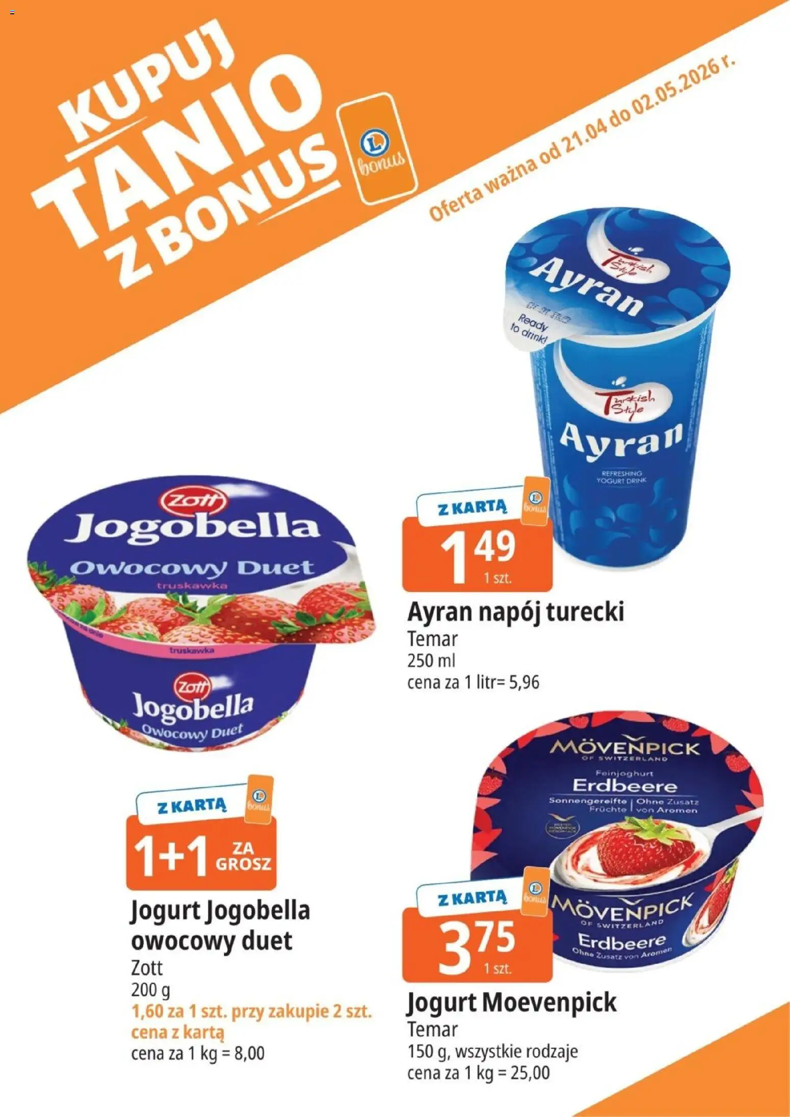 E.Leclerc gazetka - Kupony dodatkowe od 21.04.2026 | Strona: 10 | Produkty: Karta, Jogurt