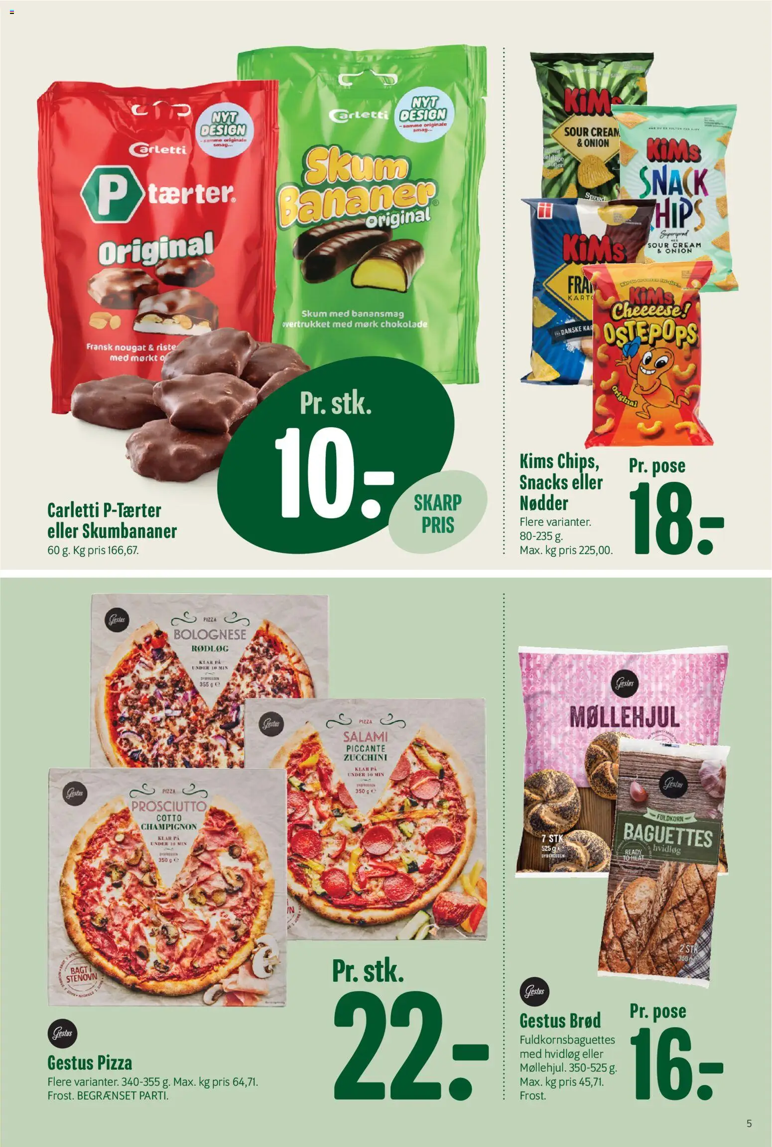 Min Købmand tilbudsavis – gyldig fra 10.04.2026 | Side: 5 | Produkter: Chokolade, Salami, Rødløg, Skumbananer