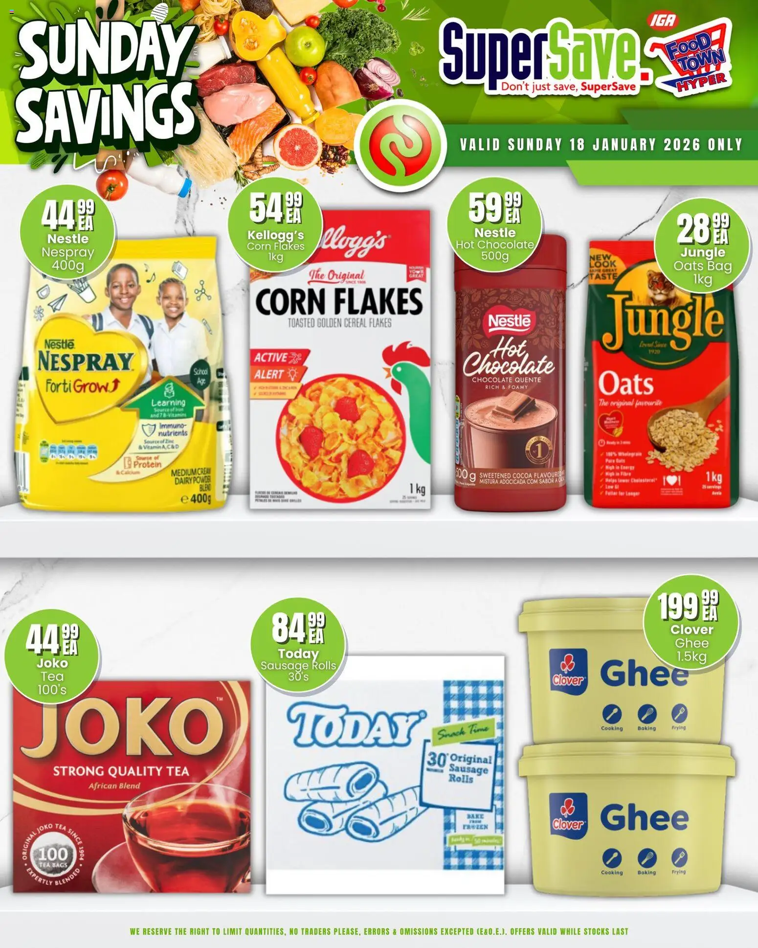 New Super Save catalogue – valid from 18.01.2026 | Page: 5 | Products: Detergente líquido, Oats, Flakes, Sausage