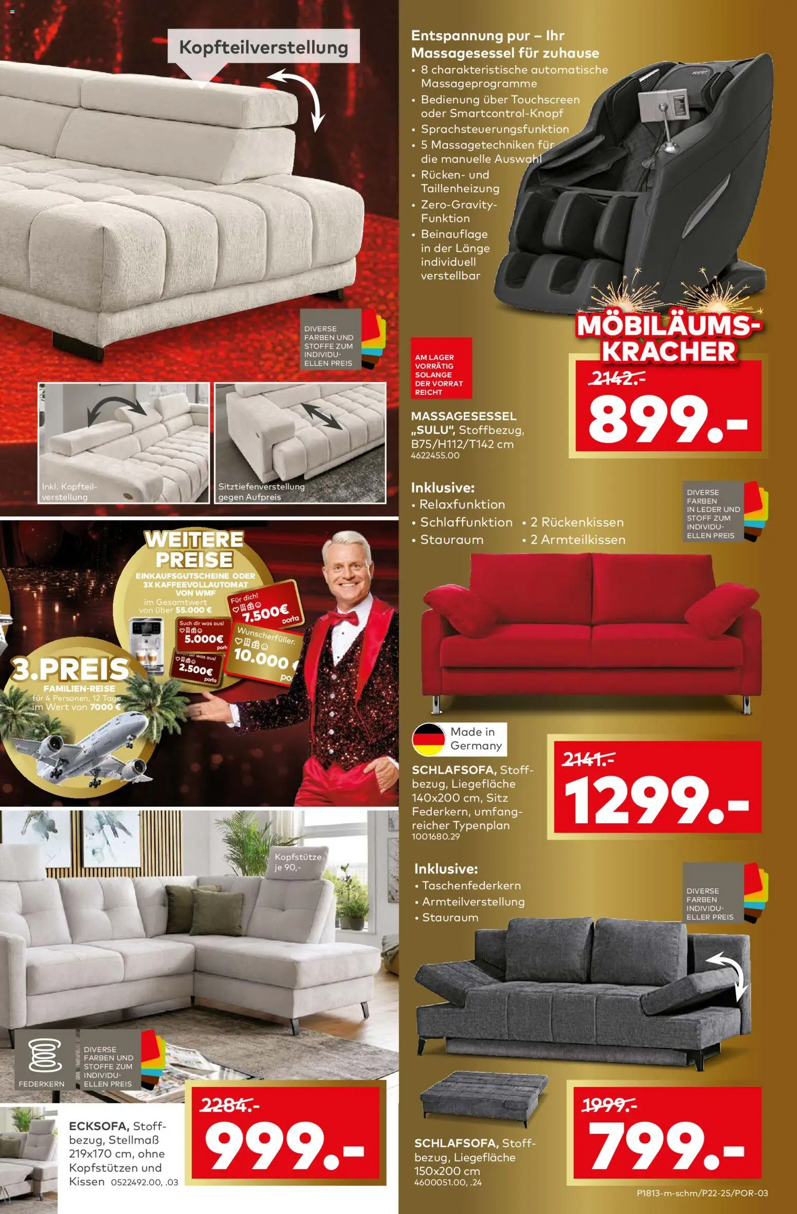 Porta! Jetzt Möbeltrends entdecken und 25% Möbiläumsrabatt auf ALLE Möbel sichern - Aachen – gültig ab 10.11.2025 | Seite: 3 | Produkte: Kissen, Kaffeevollautomat