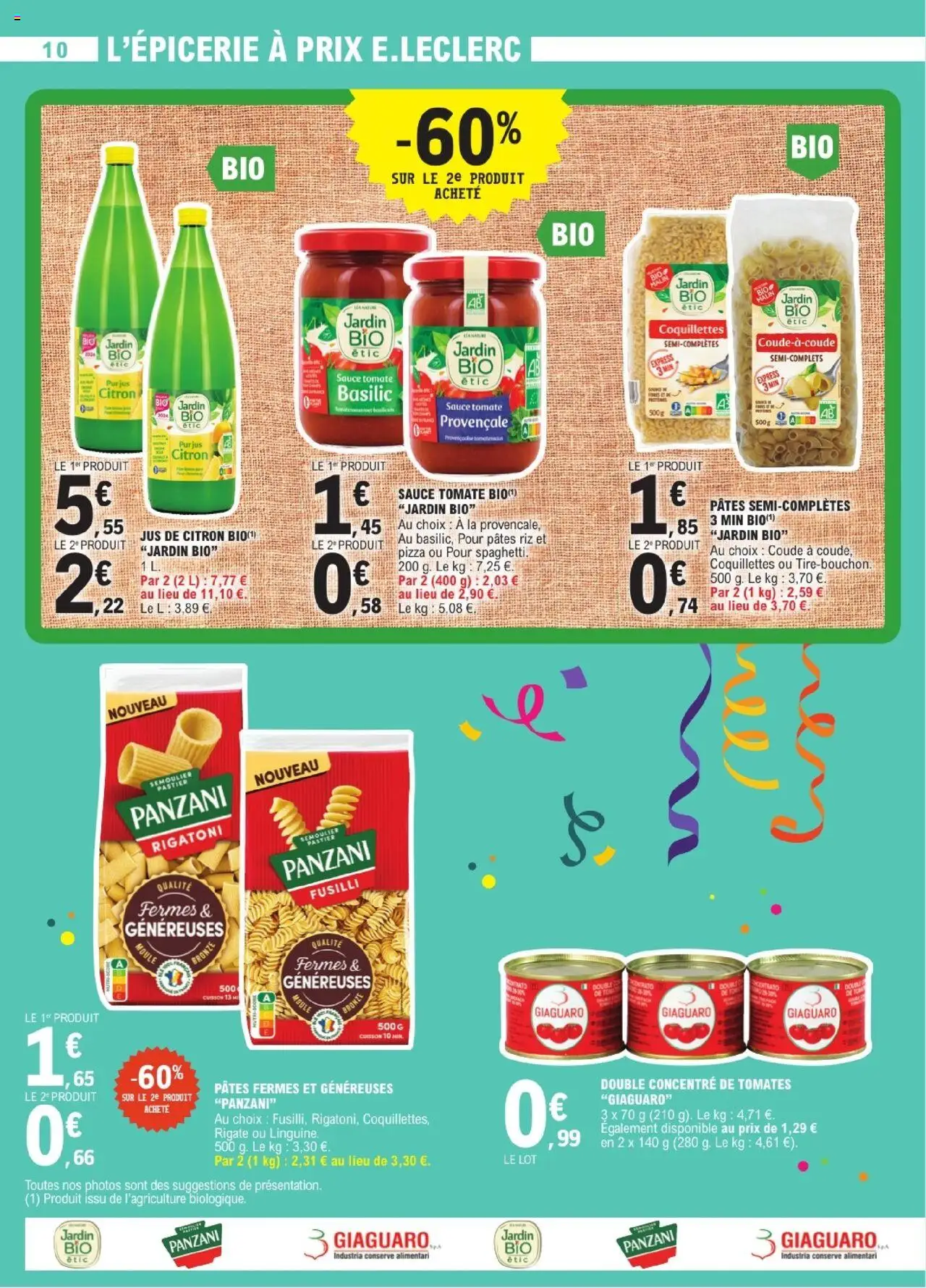  | Page: 10 | Produits: Citron, Jus de citron, Jus, Pâtes