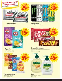 Matöppet - erbjudanden - Förhandsvisning av reklamblad från butik Matöppet aktuell från 19.01.2026 | Sida: 3 | Produkter: Ostbågar, Tvål, Chips, Vitlök