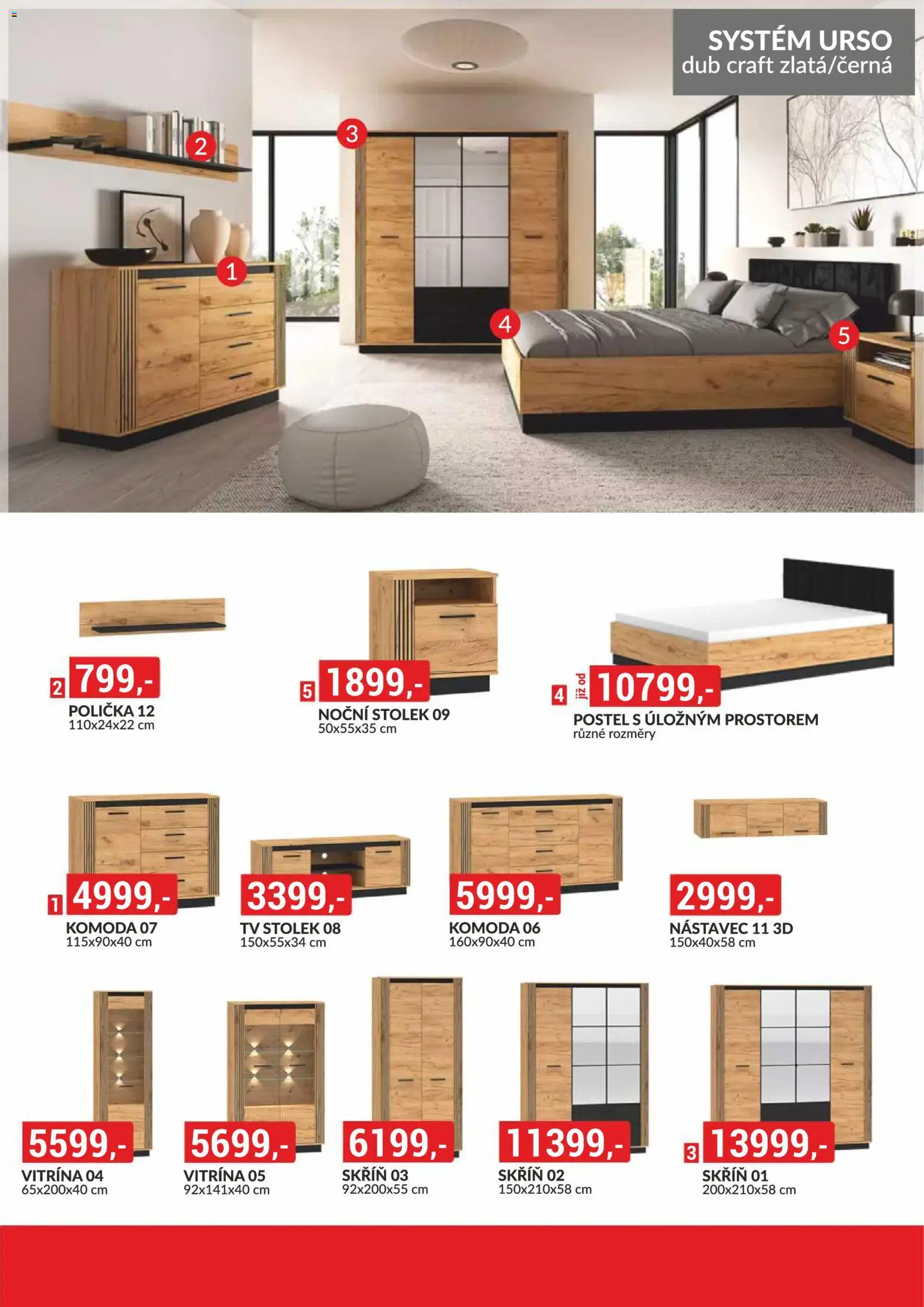 BAUMAX leták - Bydlení na míru podle vašeho stylu od 01.02.2026 | Strana: 44 | Produkty: Postel, Komoda, Noční stolek, Skříň