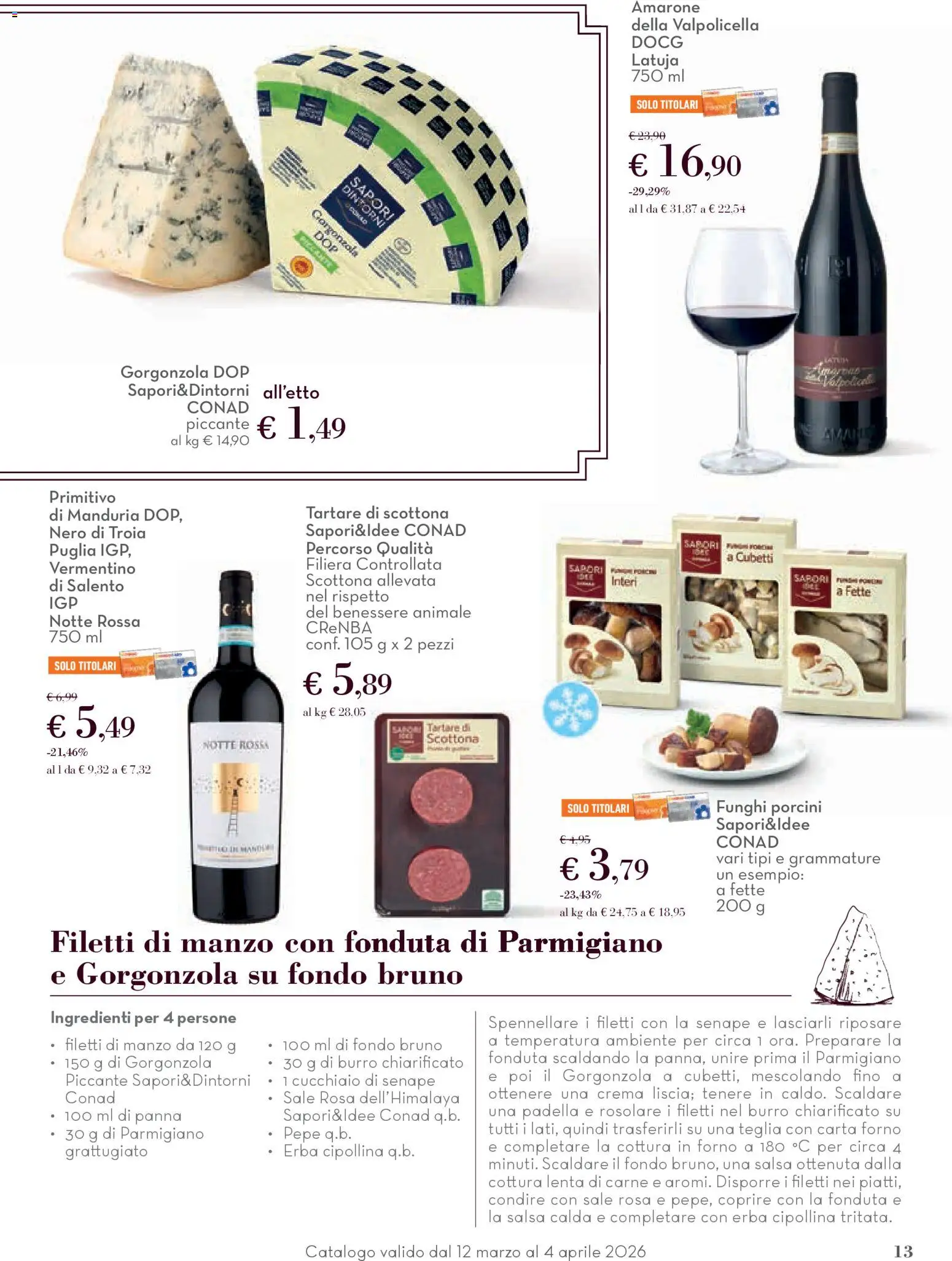 Volantino Conad del 12.03.2026 | Pagina: 13 | Prodotti: Teglia, Panna, Sale, Senape