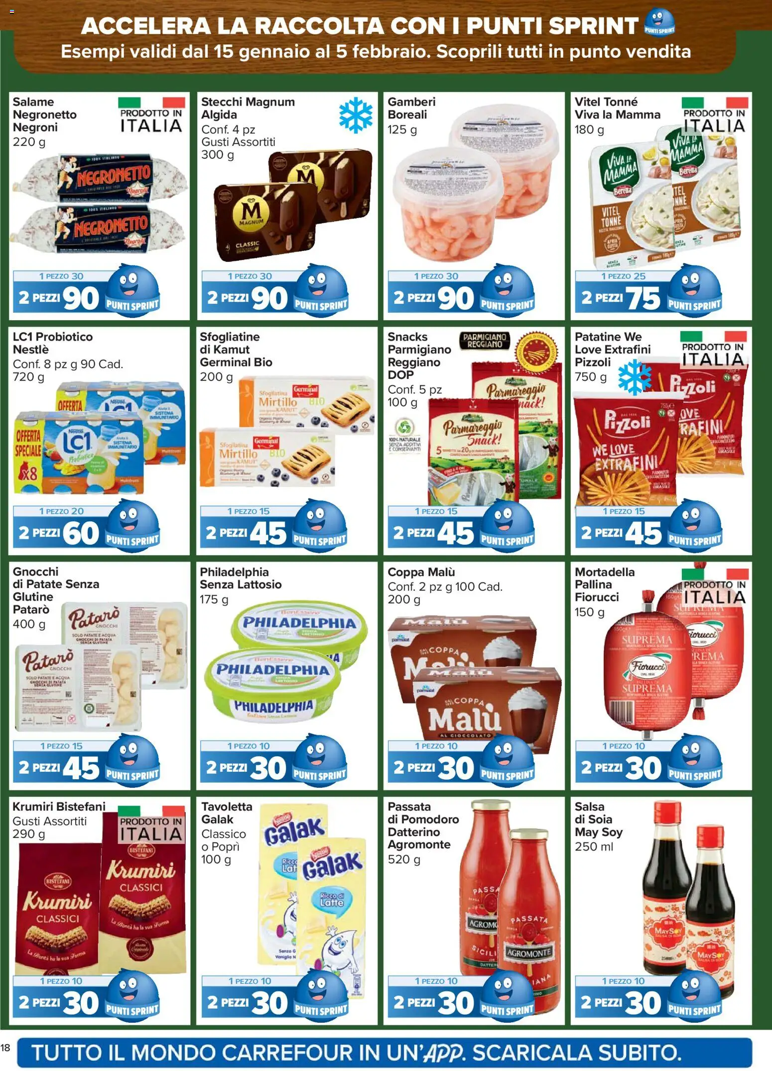 Volantino Carrefour del 15.01.2026 | Pagina: 18 | Prodotti: Cioccolato, Salame, Patate, Salsa