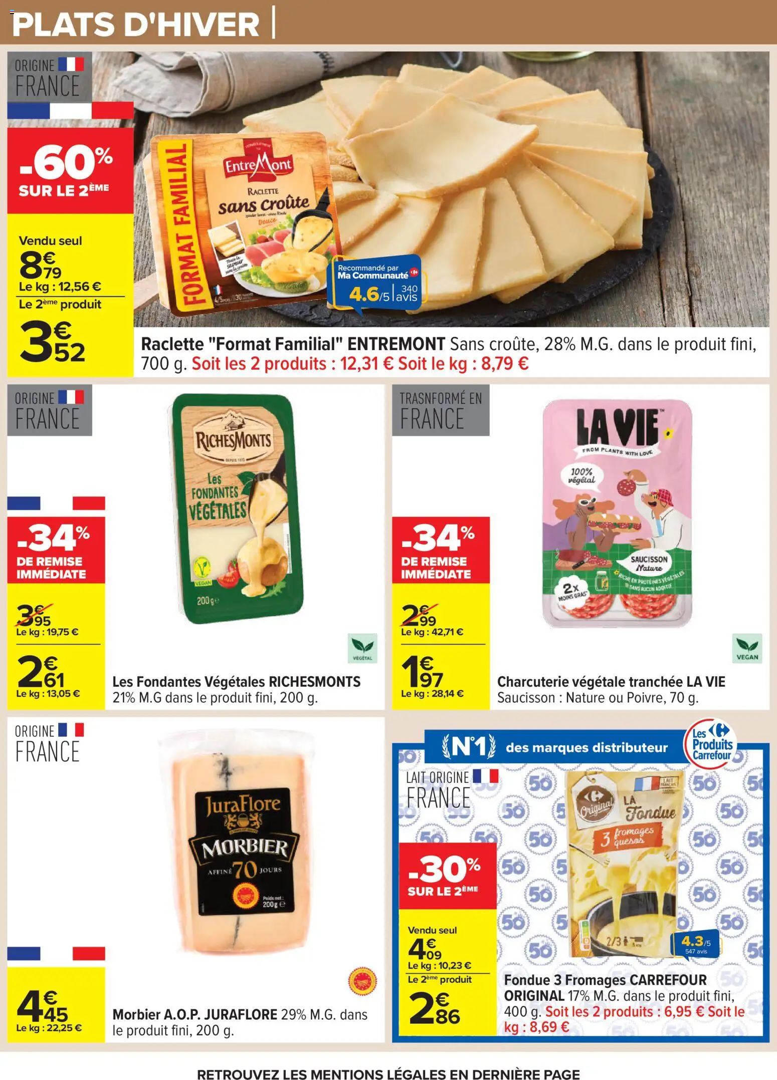 {H1} | Page: 30 | Produits: Saucisson, Raclette, Lait