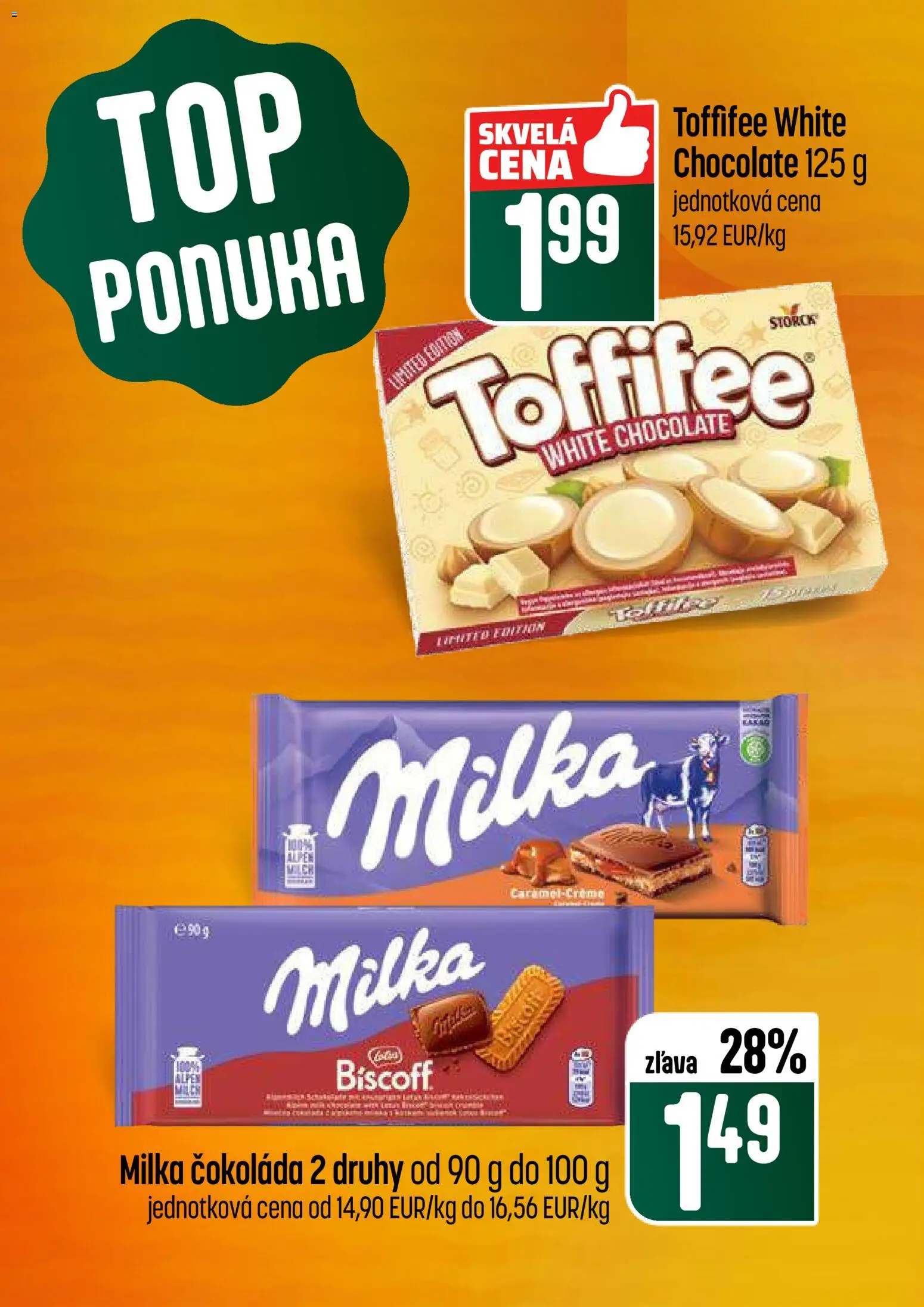 Nové COOP Jednota akcie – leták je platný od 19.02.2026 | Strana: 6 | Produkty: Čokoláda, Toffifee, Milka