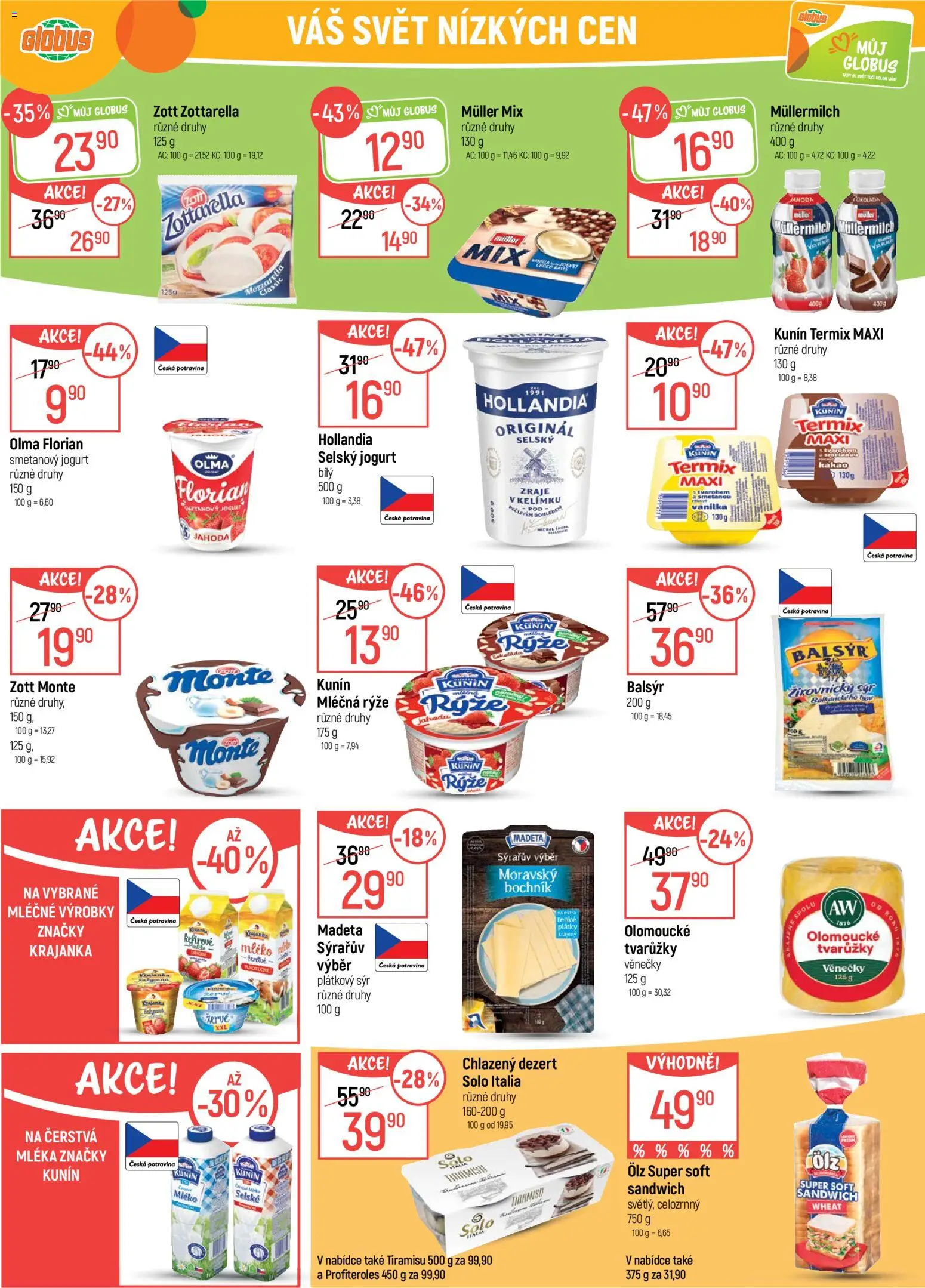 Globus leták - Chomutov od 01.04.2026 | Strana: 17 | Produkty: Tvarůžky, Tiramisu, Hollandia, Müllermilch