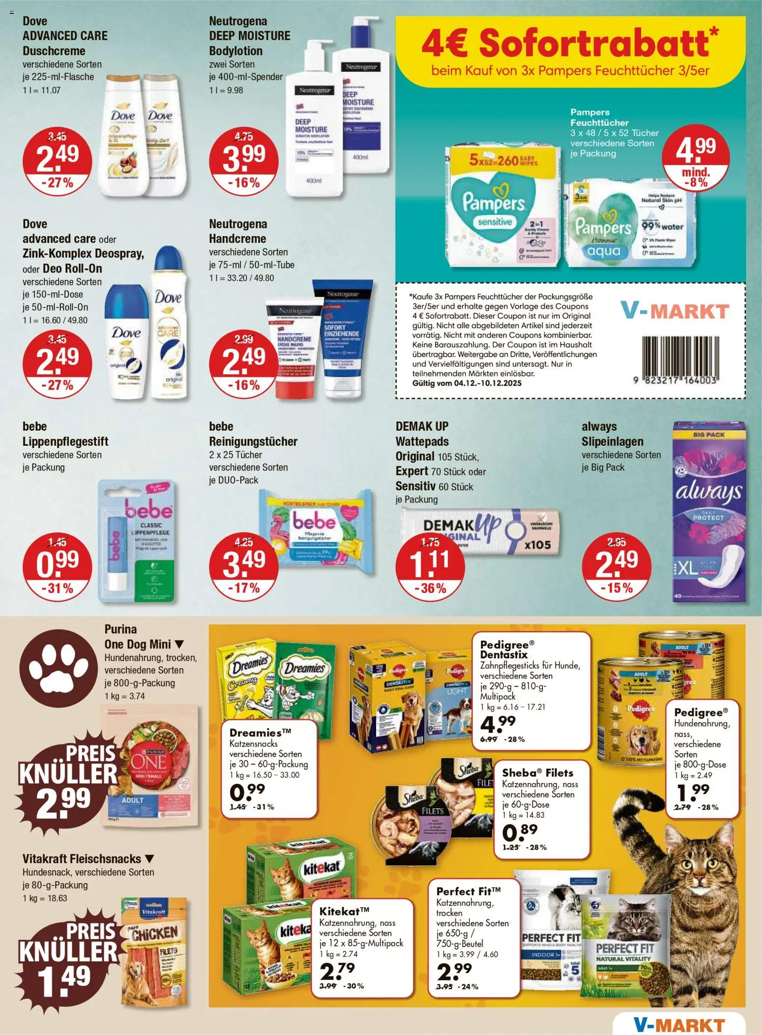 V-Markt - Hallertau/Oberpfalz – gültig ab 04.12.2025 | Seite: 11 | Produkte: Wattepads, Creme, Reinigungstücher, Duschcreme