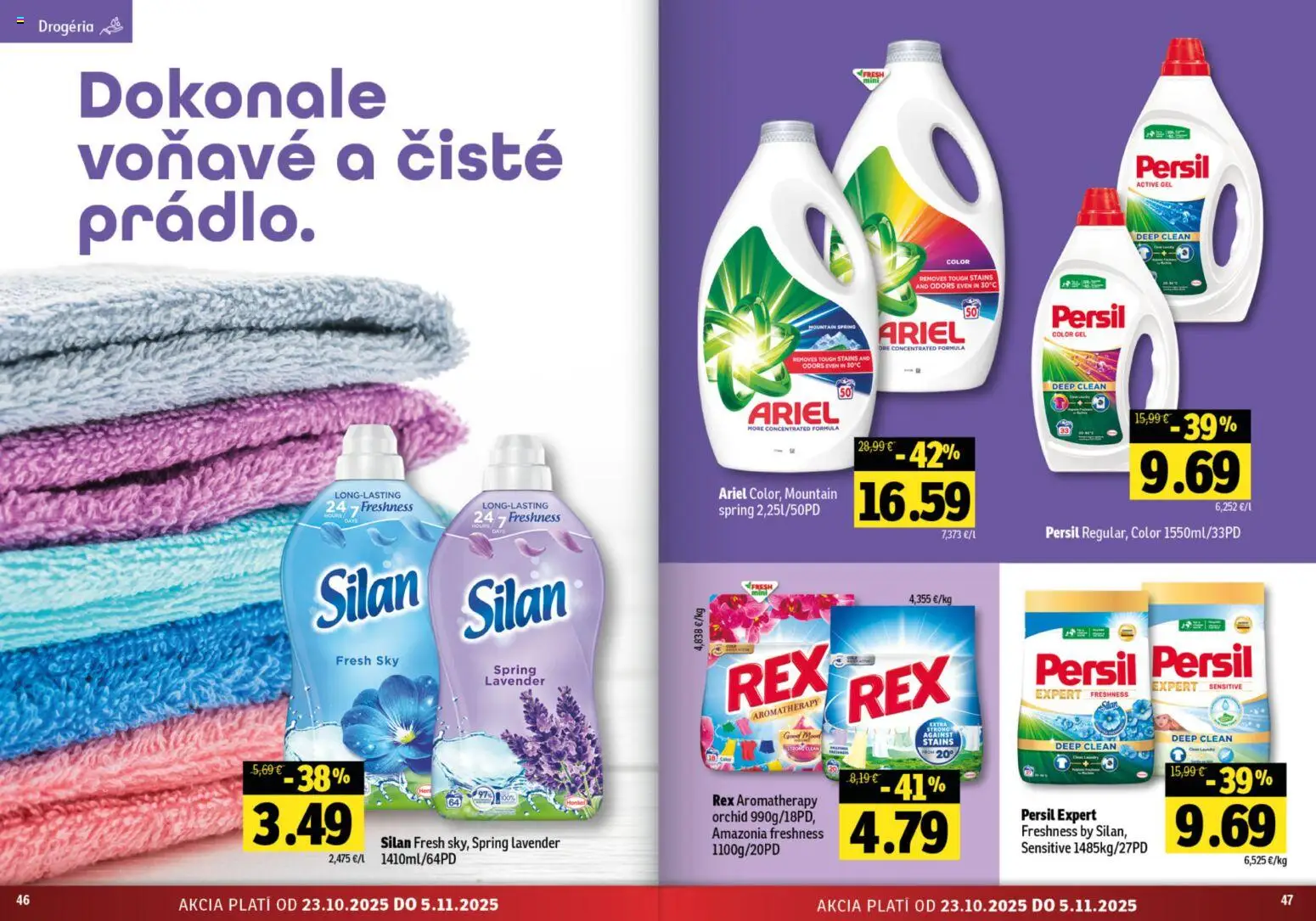 Nové Fresh akcie – leták je platný od 23.10.2025 | Strana: 24 | Produkty: Persil, Silan, Ariel