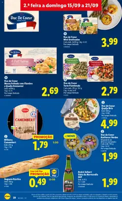 Duc de Coeur Massa Folhada com Fiambre e Queijo Emmental, Emb. 4x100 g Por tempo limitado │ válido de 15.09.2025 | Página: 28