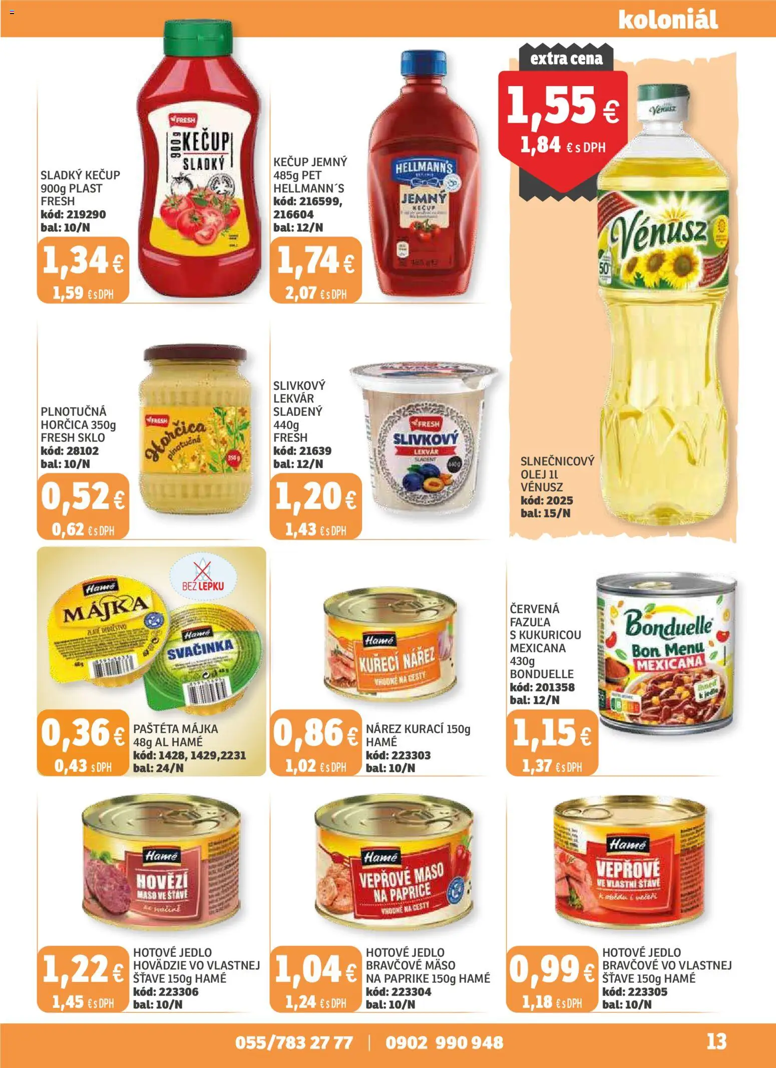 Nové Labaš akcie – leták je platný od 14.11.2025 | Strana: 13 | Produkty: Olej, Fazuľa, Bravčové mäso, Kečup