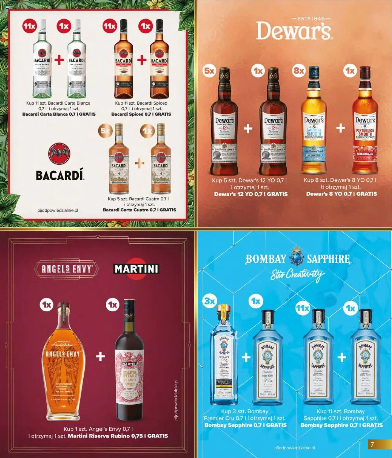 Eurocash Gazetka - Horeca od 01.08.2025 | Strona: 7 | Produkty: Martini, Bacardi spiced, Gin