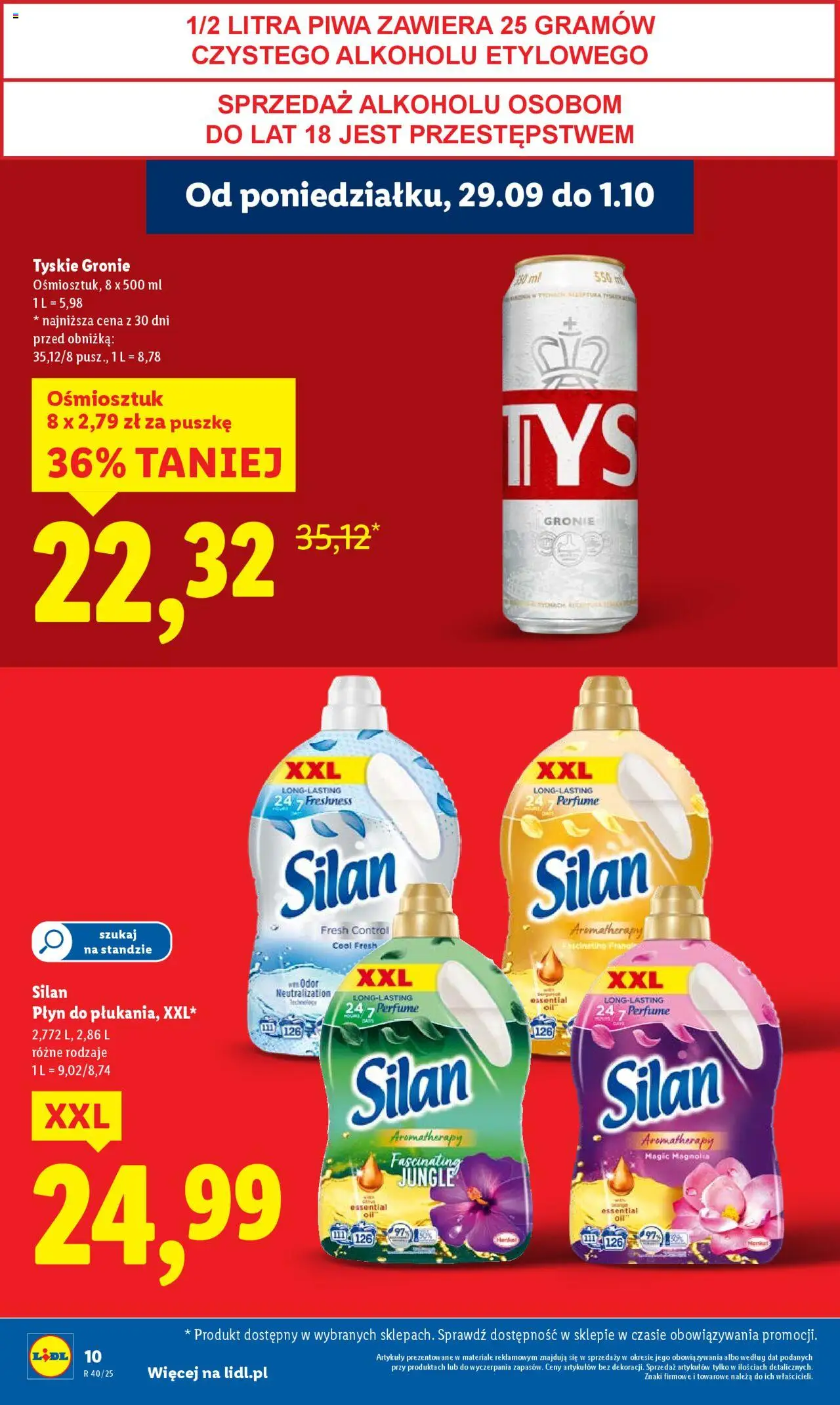 Lidl Gazetka od 29.09.2025 | Strona: 10 | Produkty: Tyskie