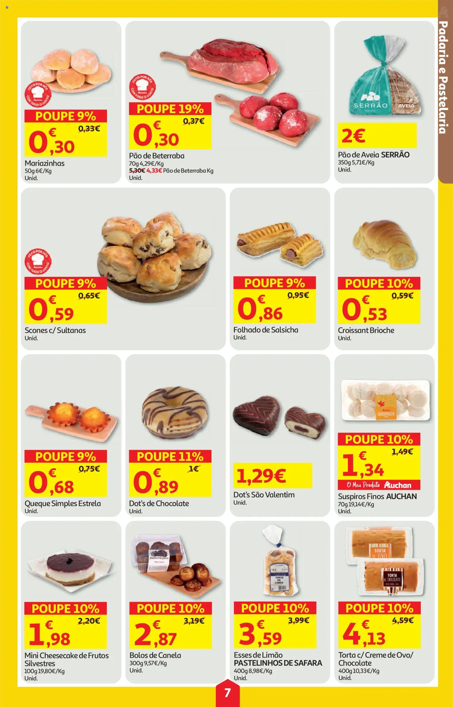 Auchan folheto │ válido de 05.02.2026 | Página: 7 | Produtos: Padaria, Canela, Chocolate, Torta