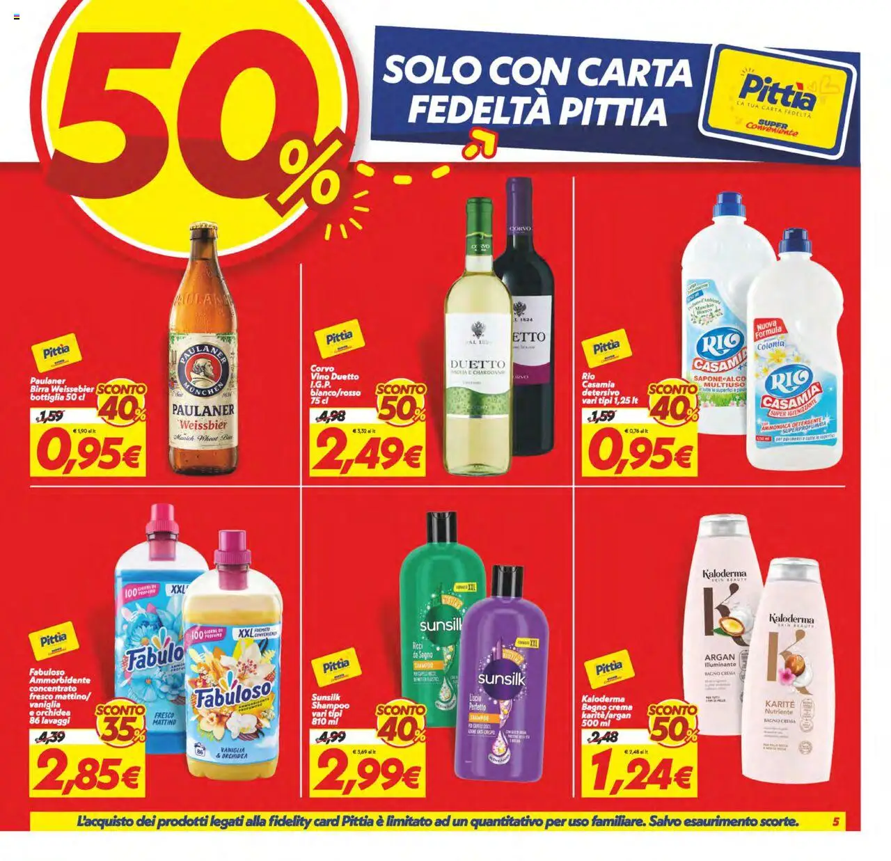 Volantino SuperConveniente del 03.10.2025 | Pagina: 5 | Prodotti: Shampoo, Ammorbidente, Vino, Bottiglia