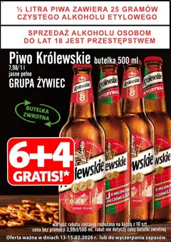 Pogląd oferty "Prim Market Promocja - Piwo Królewskie 6+4 Gratis" - ważna od 13.02.2026