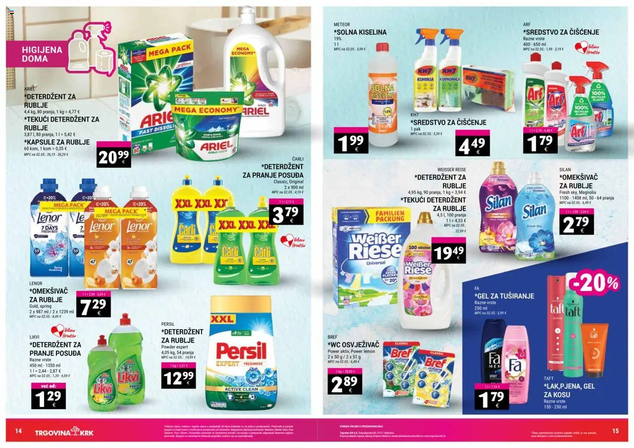 Trgovina Krk katalog | vrijedi od 16.10.2025 | Stranica: 8 | Proizvodi: Deterdžent, Kuhinja, Ariel, Lenor