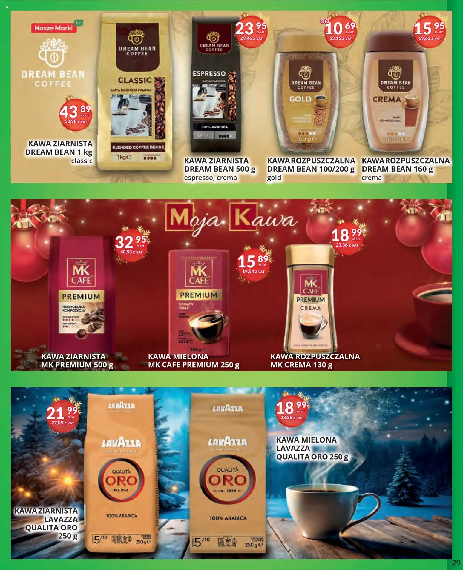 Eurocash Gazetka od 17.11.2025 | Strona: 29 | Produkty: Kawa ziarnista Lavazza, Kawa ziarnista, Kawa rozpuszczalna, Lavazza