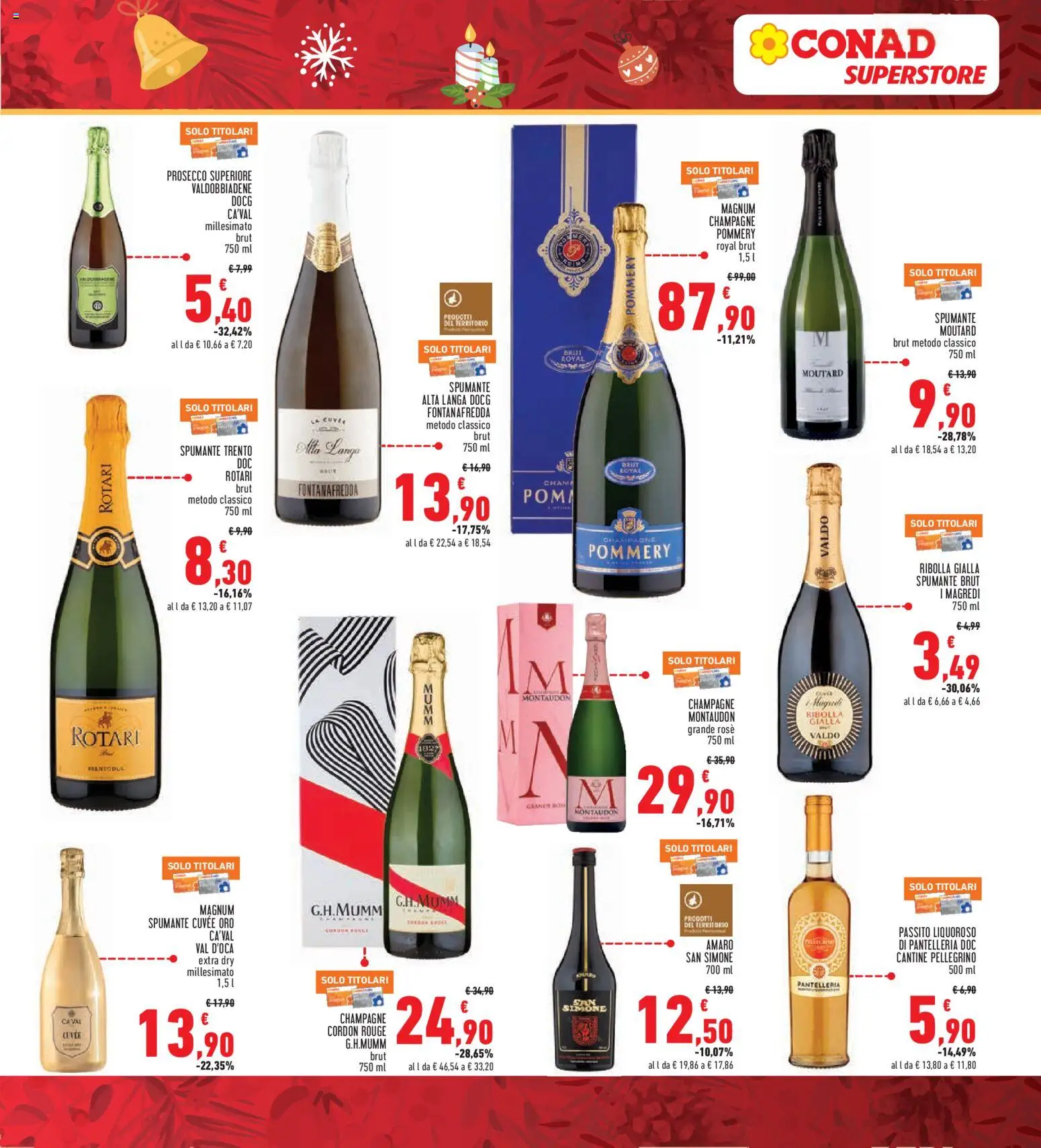 Volantino Conad del 15.12.2025 | Pagina: 5 | Prodotti: Prosecco, Spumante, Champagne, Amaro