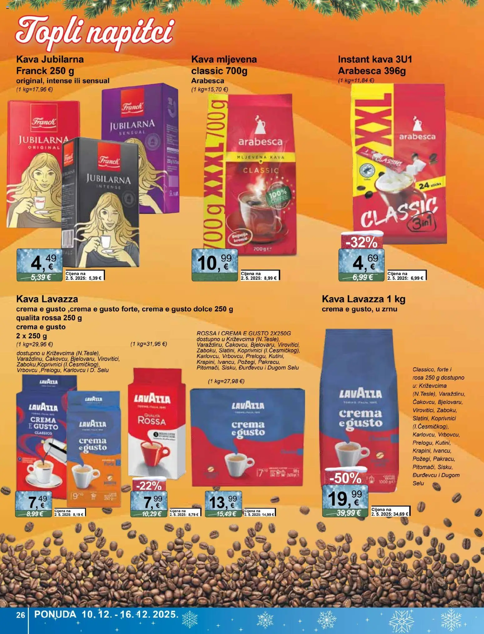 KTC katalog | vrijedi od 10.12.2025 | Stranica: 26 | Proizvodi: Mljevena kava, Kava, Arabesca