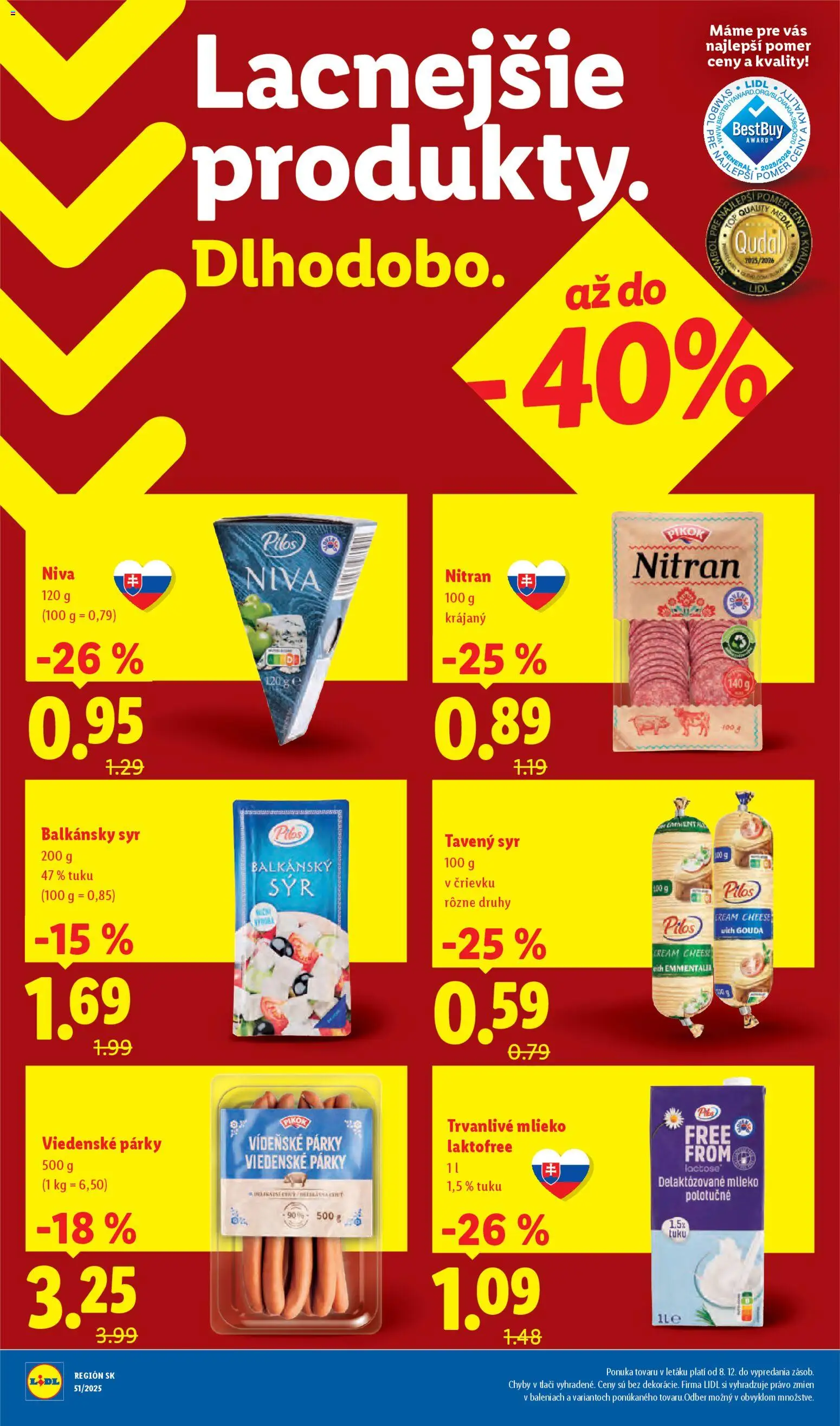 Nové Lidl akcie – leták je platný od 27.12.2025 | Strana: 44 | Produkty: Syr, Gouda, Balkánsky syr, Trvanlivé mlieko