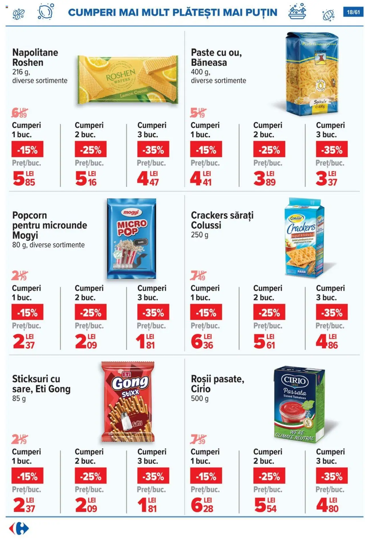 Catalog Carrefour – valabil de la 13.08.2025 | Pagină: 19 | Produse: Sticksuri, Napolitane, Roșii, Sare