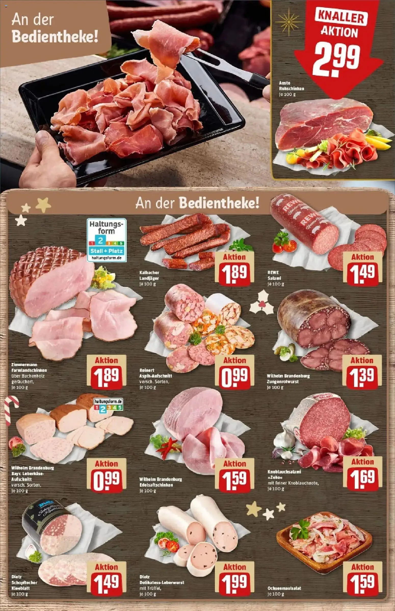 Rewe prospekt Ettlingen	 – gültig ab 23.11.2025 | Seite: 14 | Produkte: Salami, Leberkase