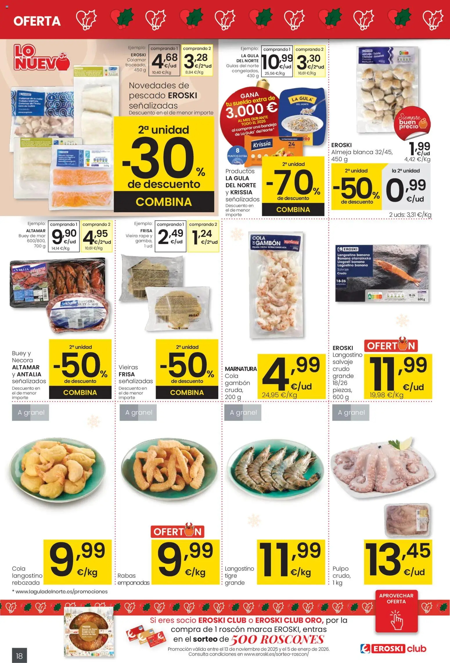 Eroski - Navidad │ válido desde el 18.12.2025 | Página: 18 | Productos: Pescado, Bandeja, Langostino