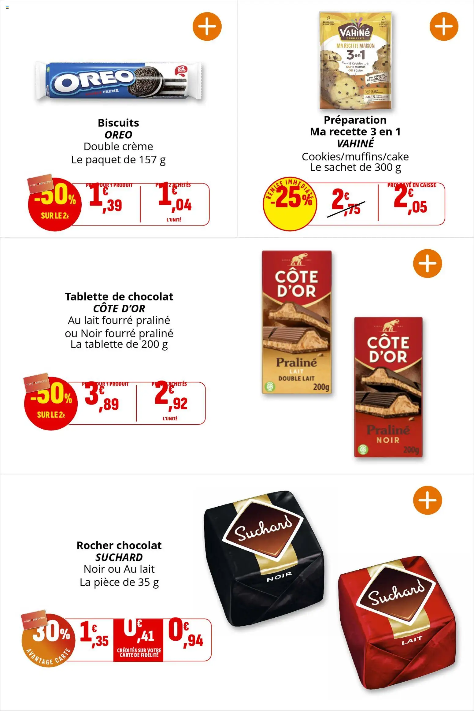 {H1} | Page: 21 | Produits: Tablette, Pépites de chocolat, Cookies, Crème