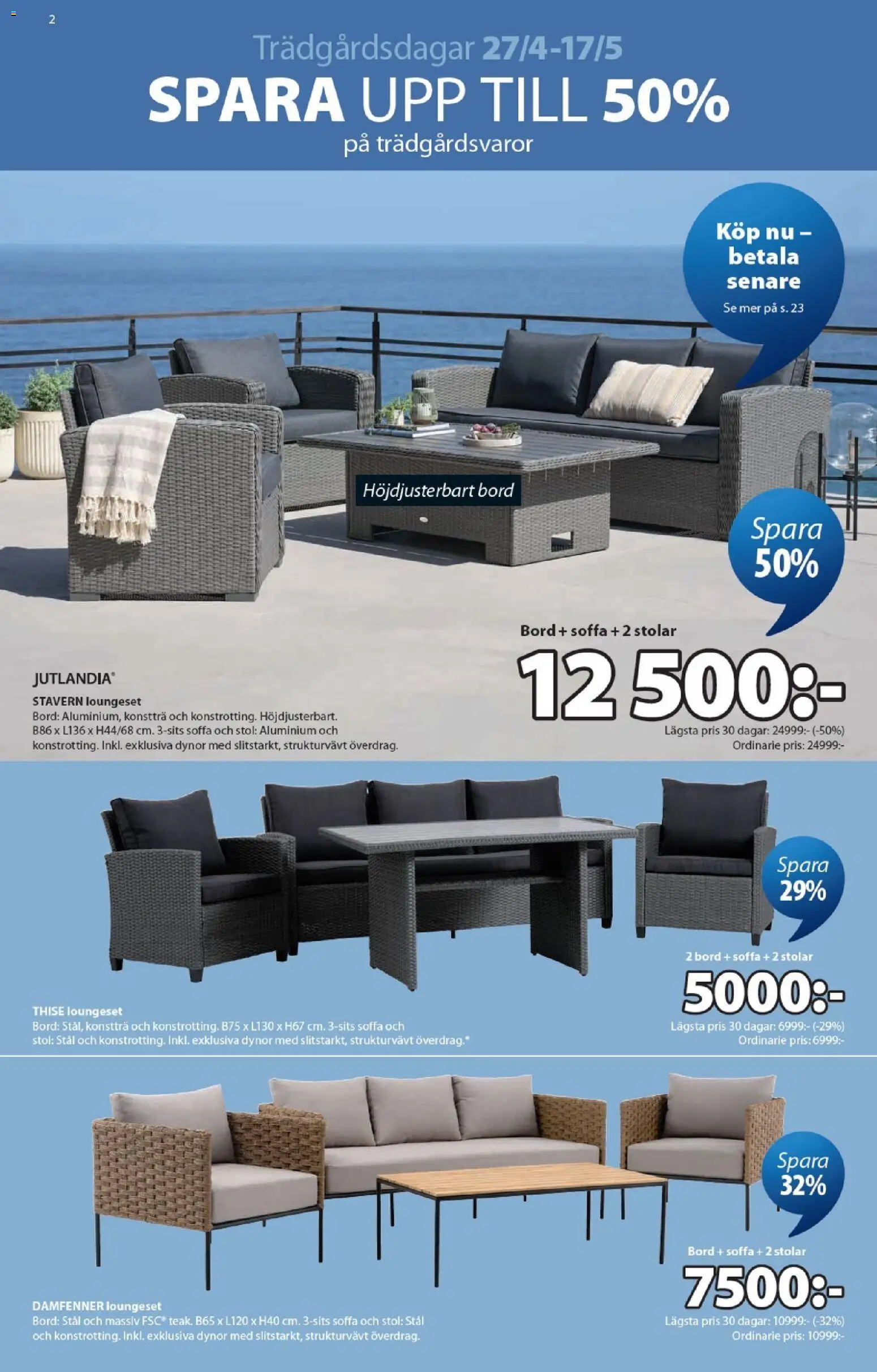 JYSK reklamblad aktuell från 27.04.2026 | Sida: 2 | Produkter: Dynor, Soffa, Bord, Stol