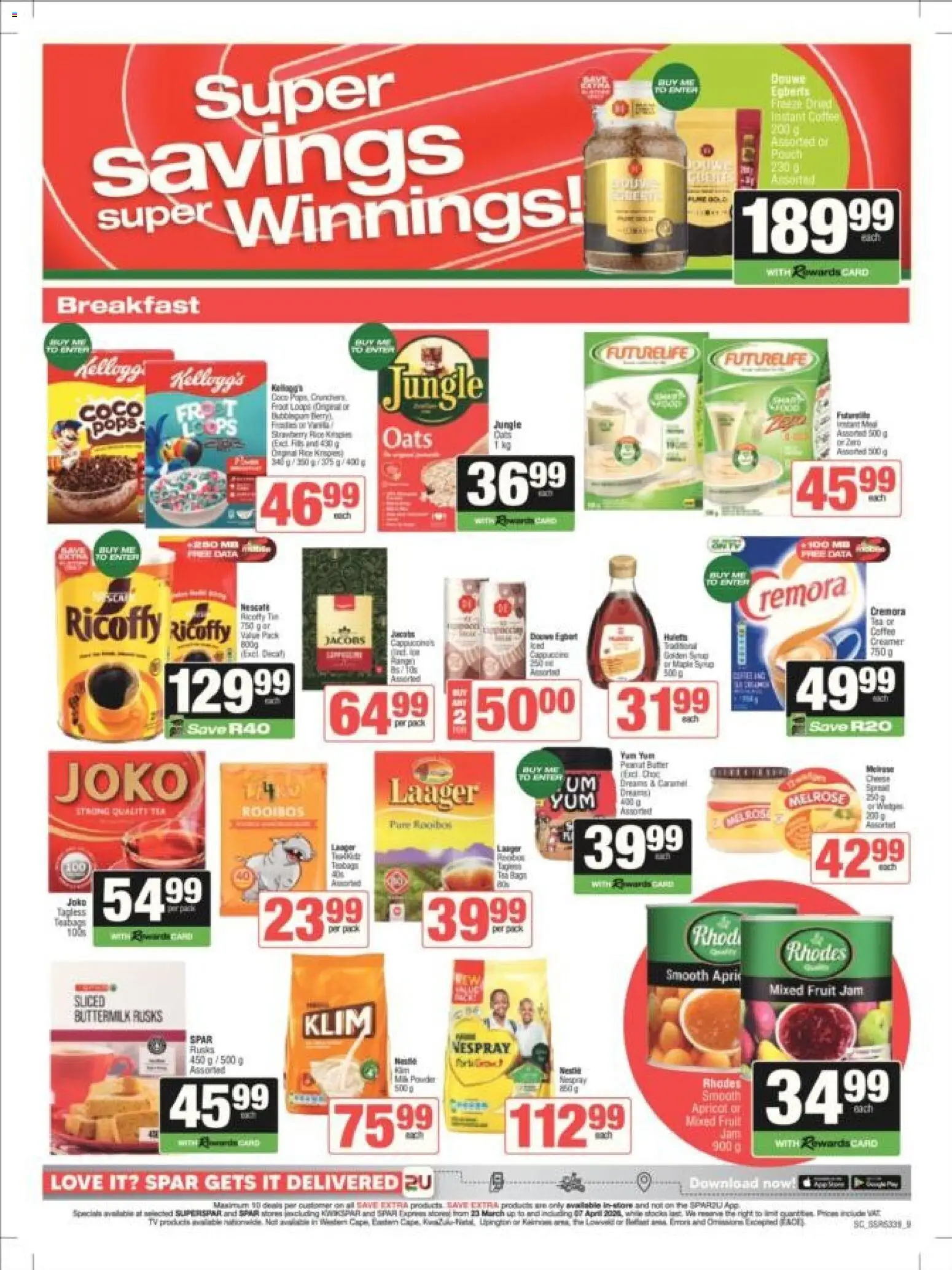 New Spar catalogue – valid from 23.03.2026 | Page: 9 | Products: Data, Oats, Coffee, Fruit