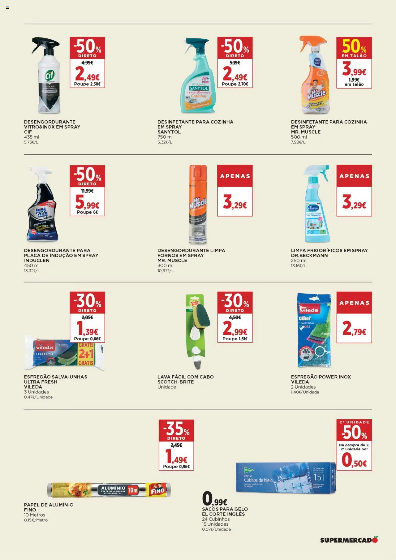 El Corte Ingles folheto │ válido de 22.08.2025 | Página: 3 | Produtos: Esfregão, Cabo, Papel de alumínio