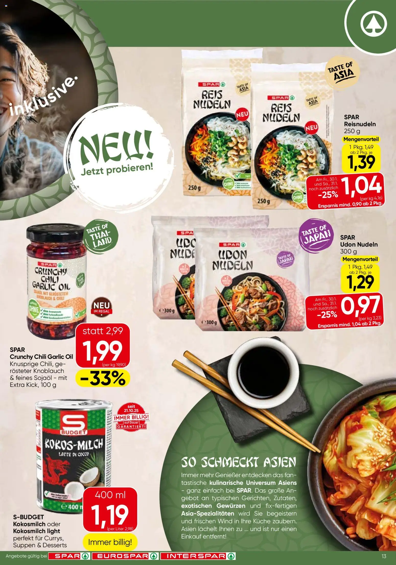 Spar Flugblatt - Wien gültig ab 29.01.2026 | Seite: 13 | Produkte: Knoblauch, Chili, Regal, Reis